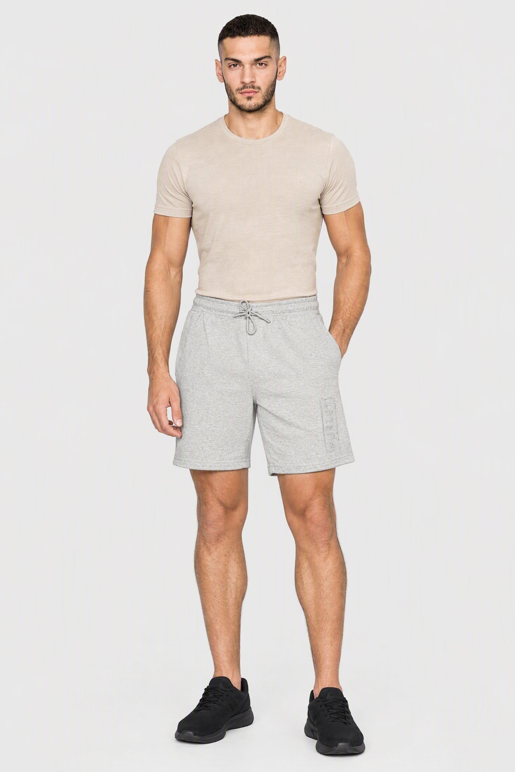Men Sportswear Fit Outdoor Shorts, Heather Grey