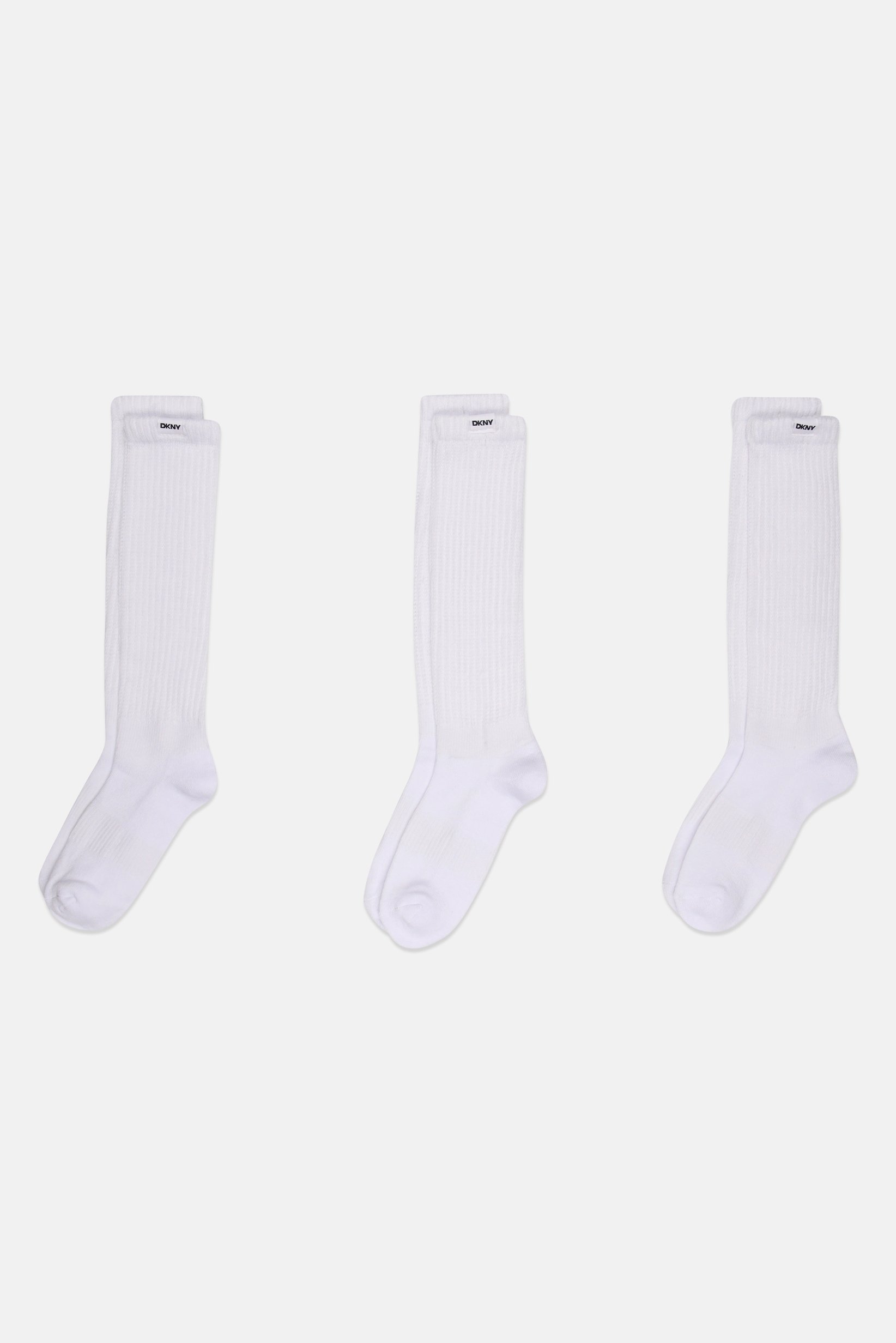 DKNY Sport Women 3 Pairs Brand Logo Slouch Crew Socks, White