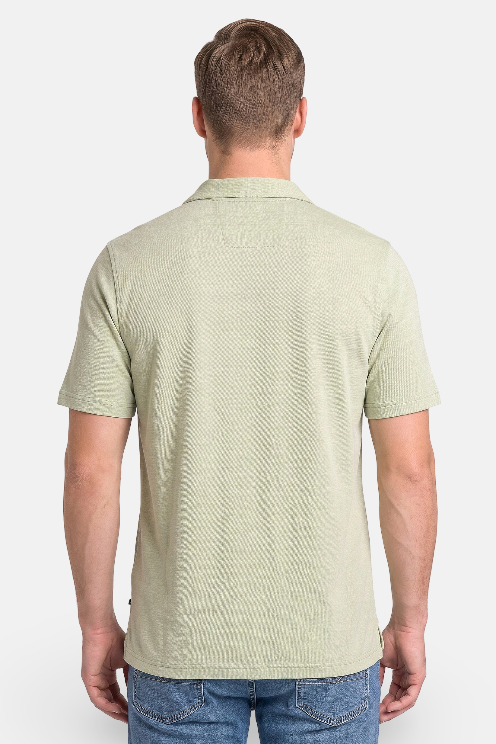 Men Regular Fit Short Sleeve Heather Casual Shirt, Sage Green