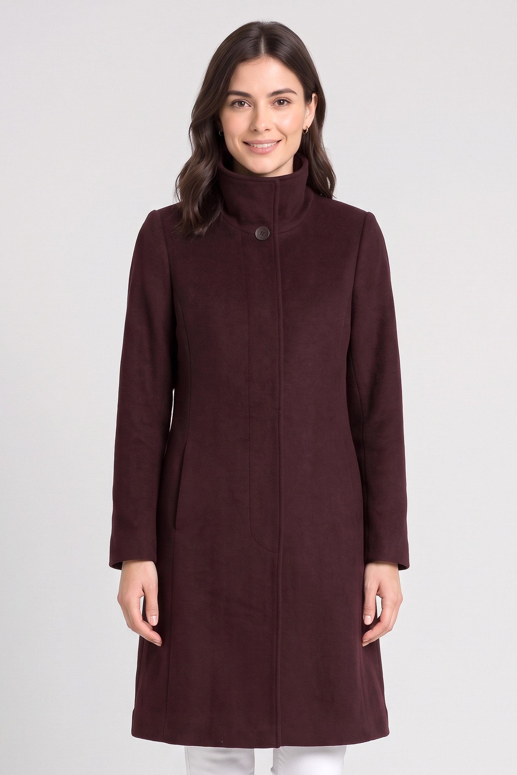 Women Textured Trench Coat, Maroon