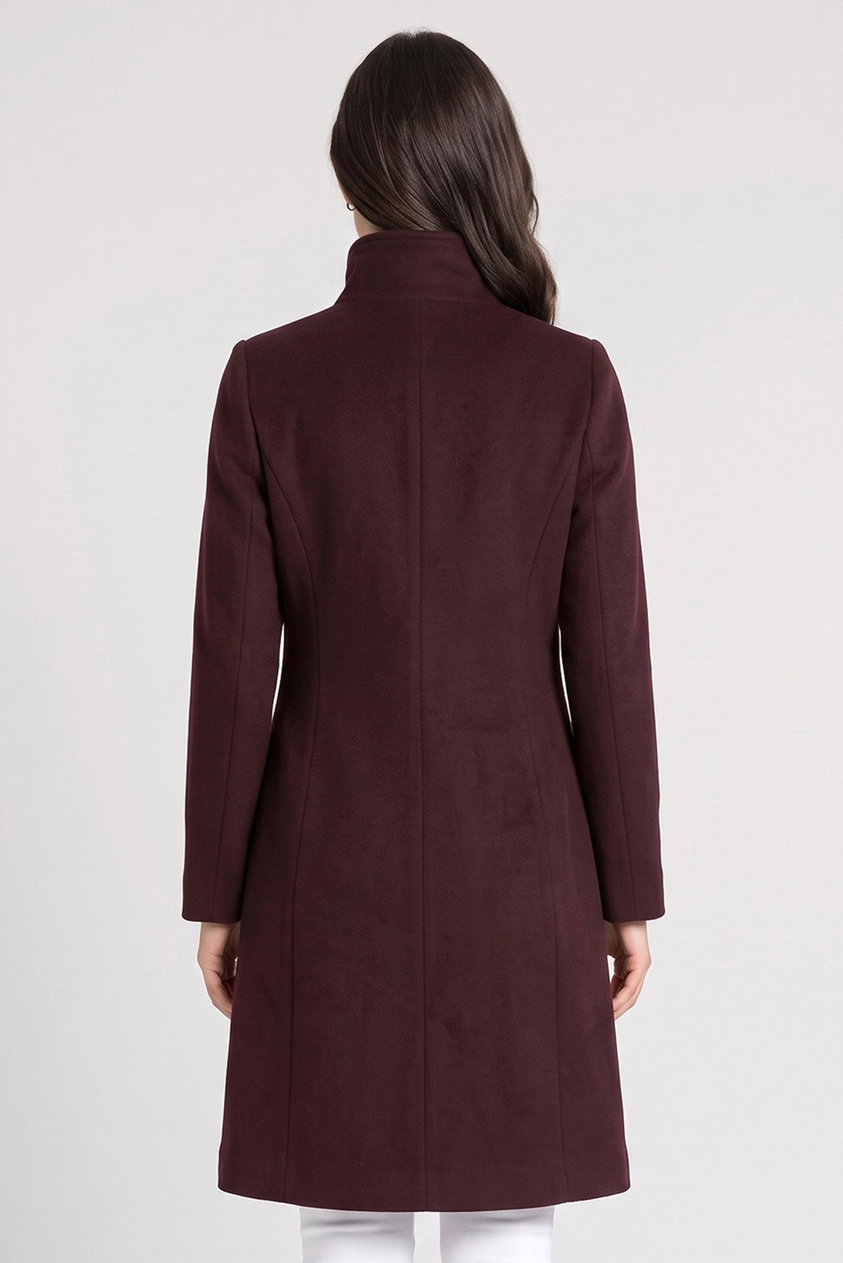 Women Textured Trench Coat, Maroon