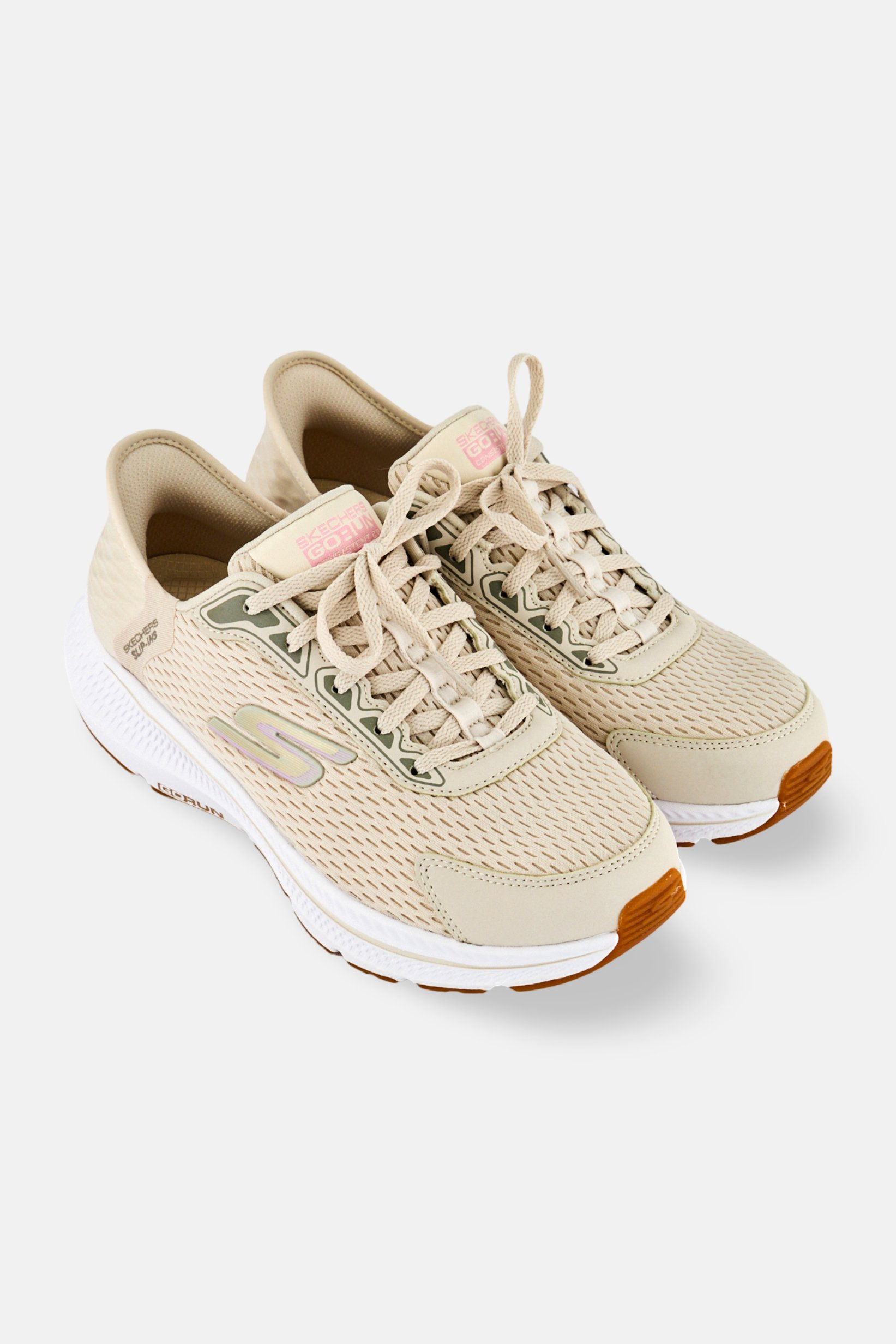 Women Go Run Consistent 2,0 Lace Up Running Shoes, Beige