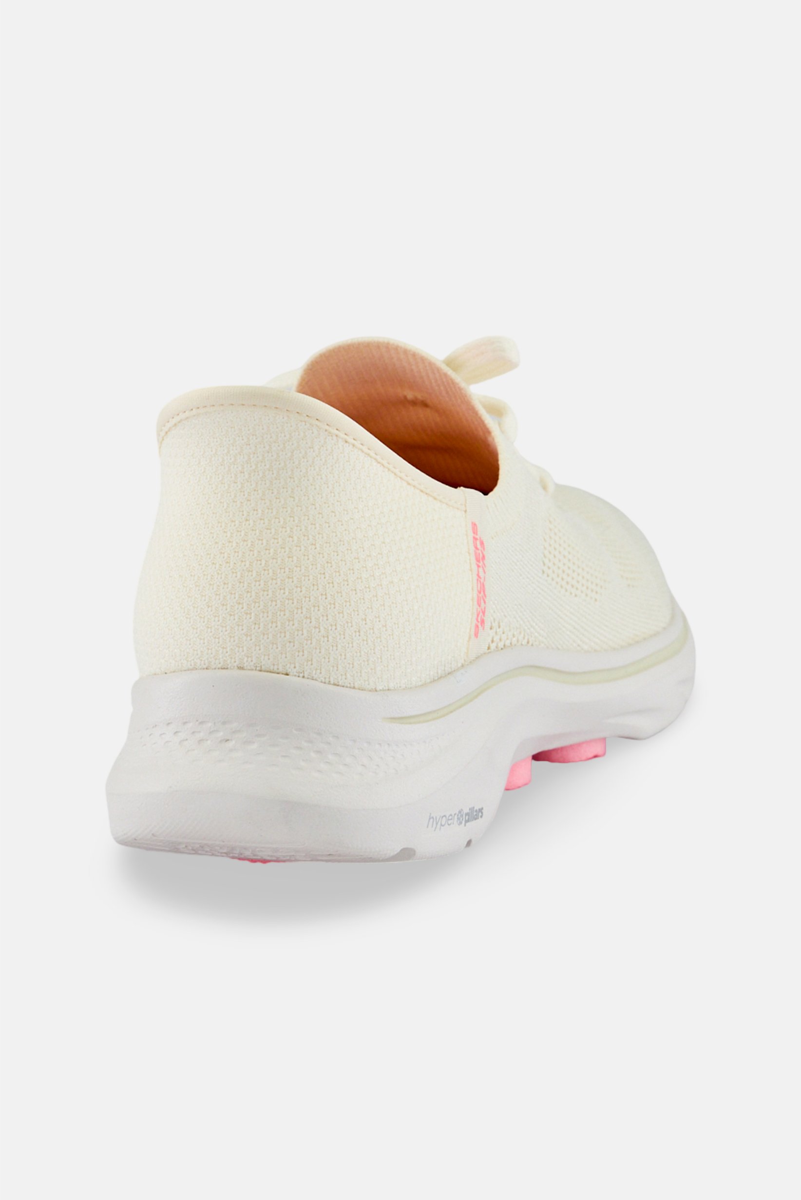 Women Go Walk Lace Up Walking Shoes, Cream