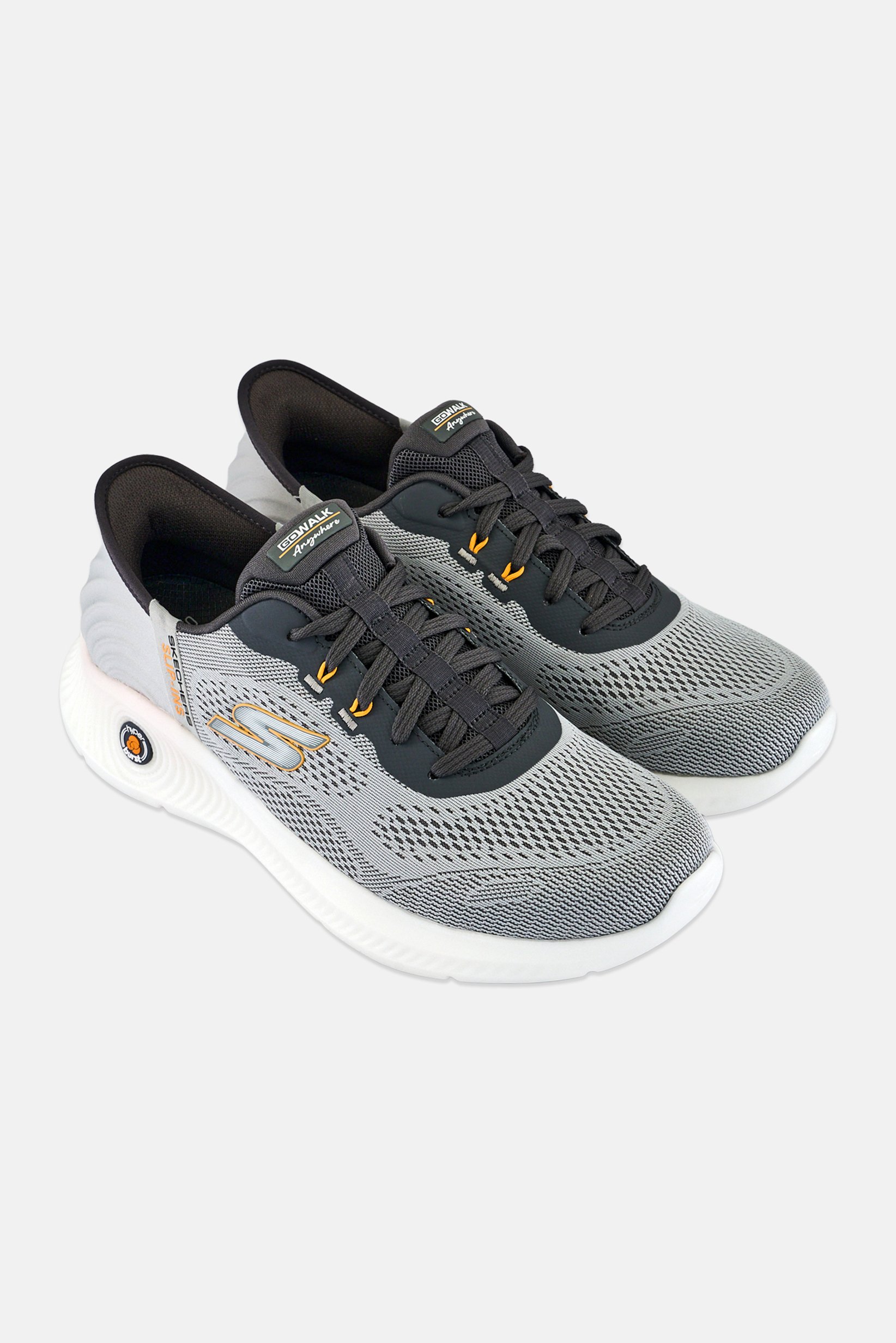 Men Go Walk Anywhere Lace Up Running Shoes, Grey