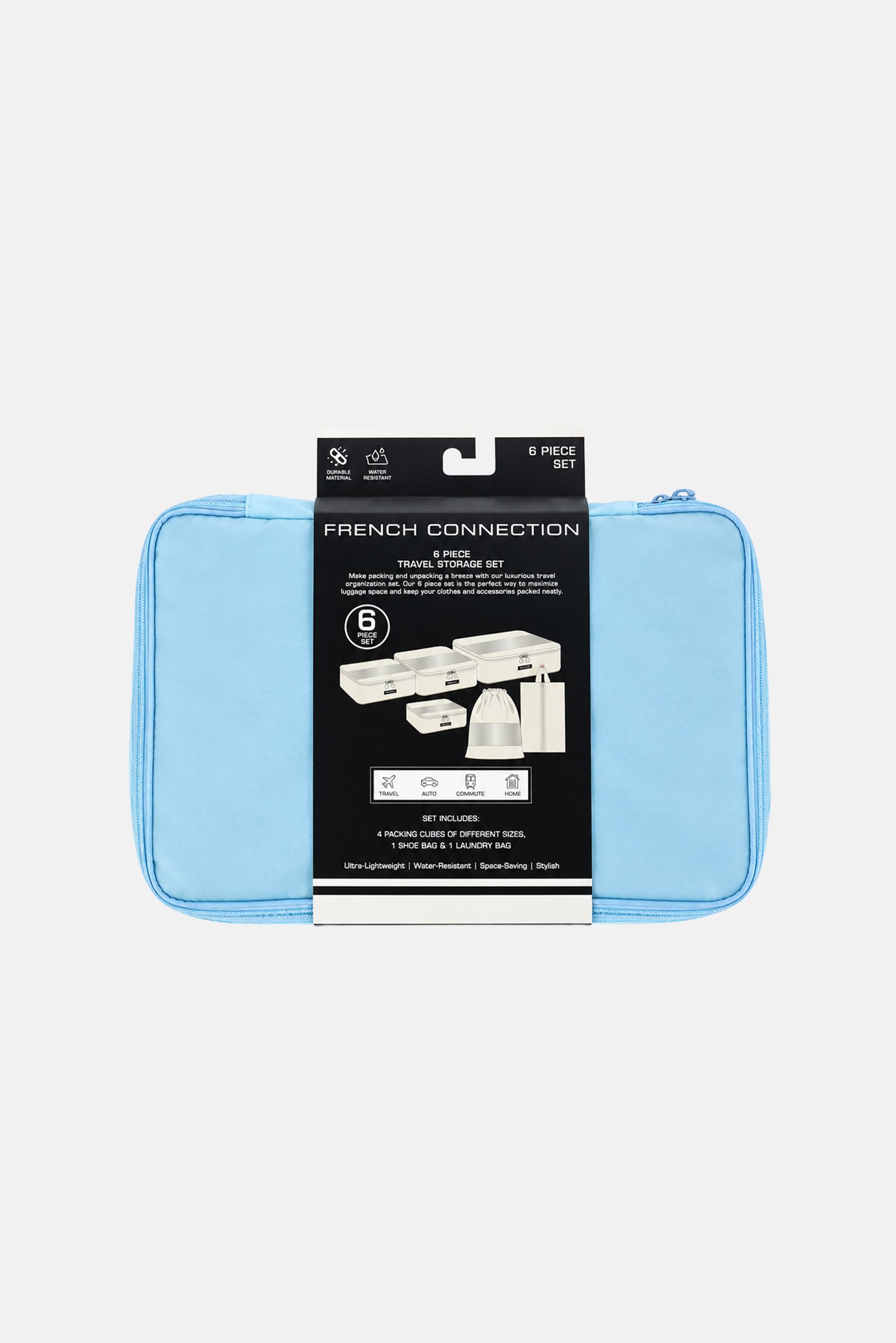 6 Pieces Travel Storage Set, Light Blue