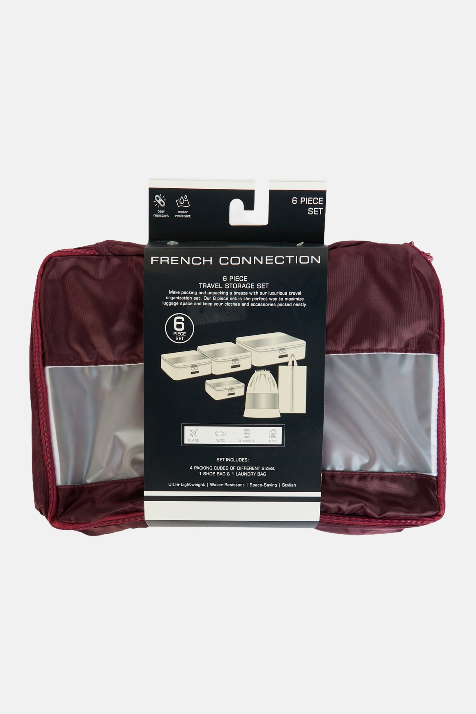 6 Pieces Travel Storage Set, Maroon