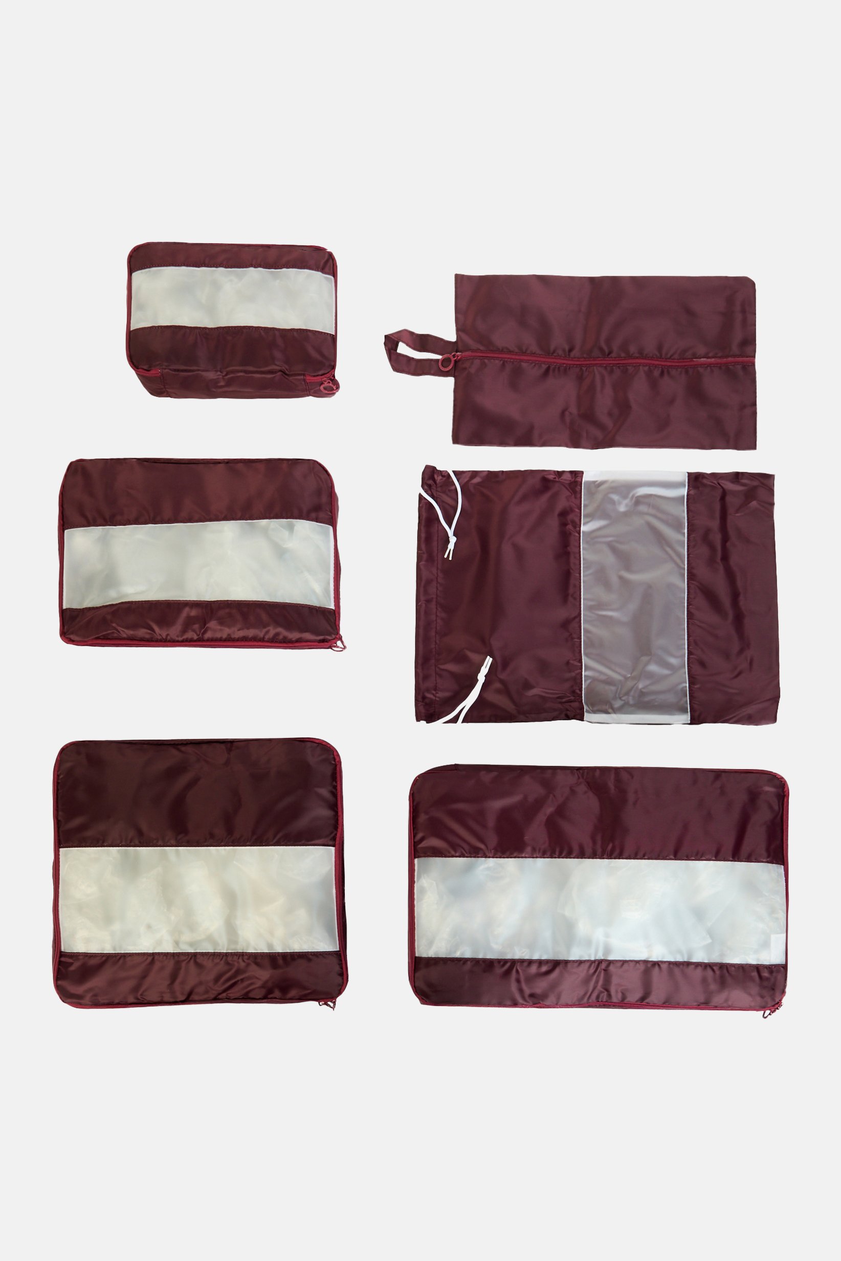 6 Pieces Travel Storage Set, Maroon