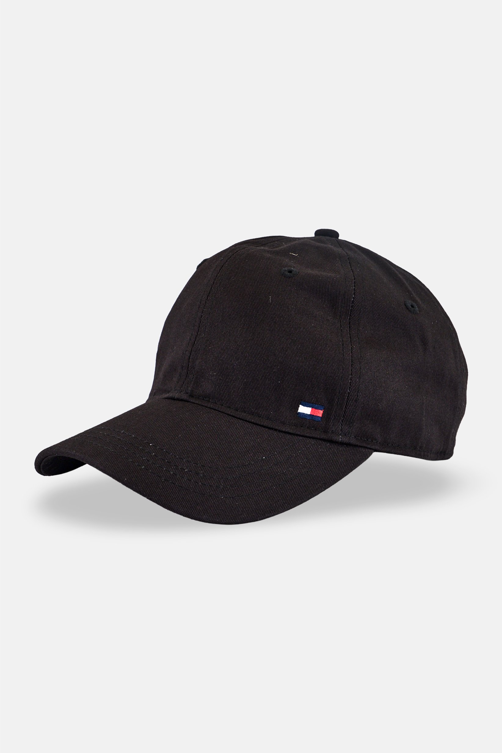 Men Embroidered Logo Adjustable Buckle Closure Cap, Black