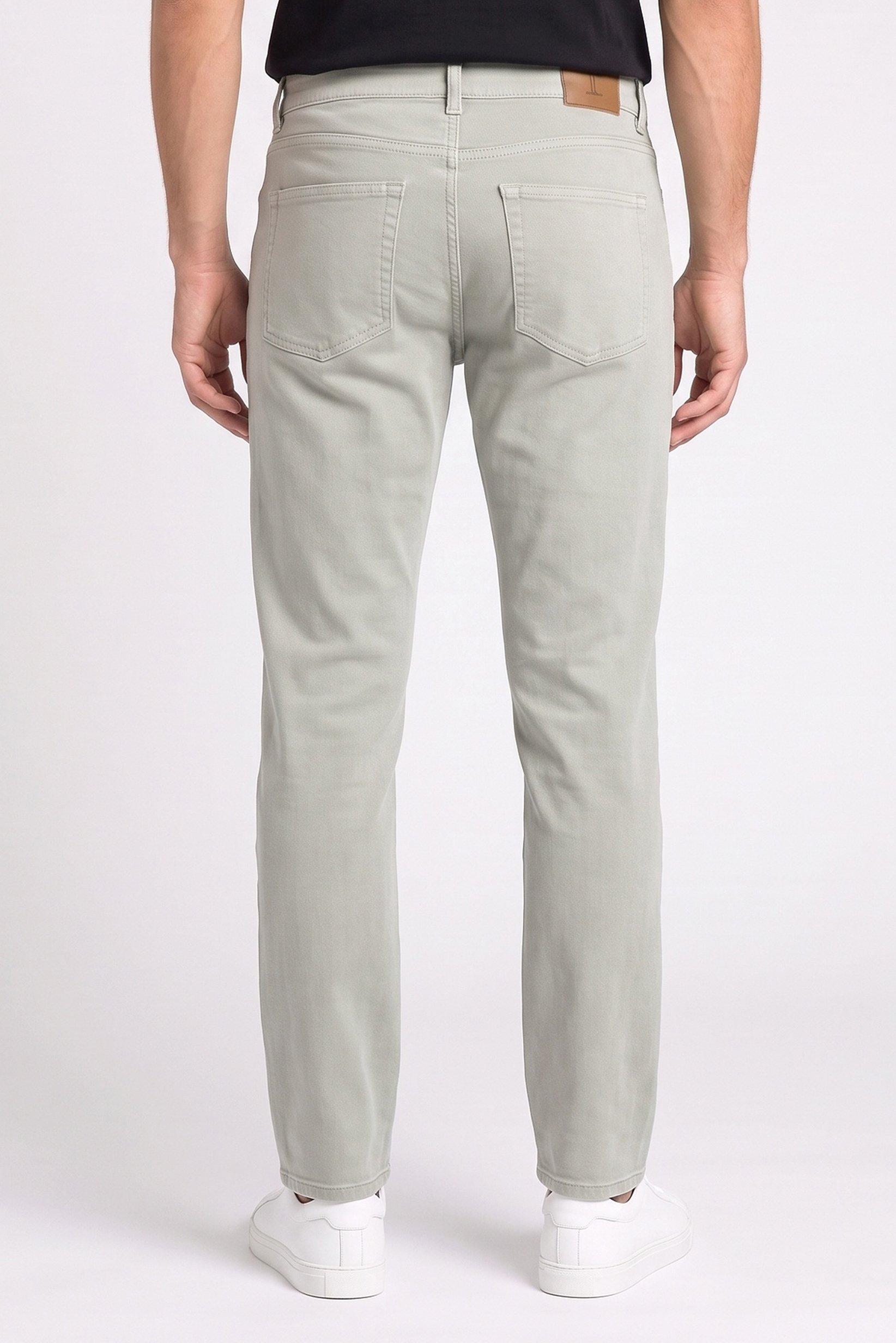 Men Regular Fit Washed Stretchable Denim Jeans, Washed Olive