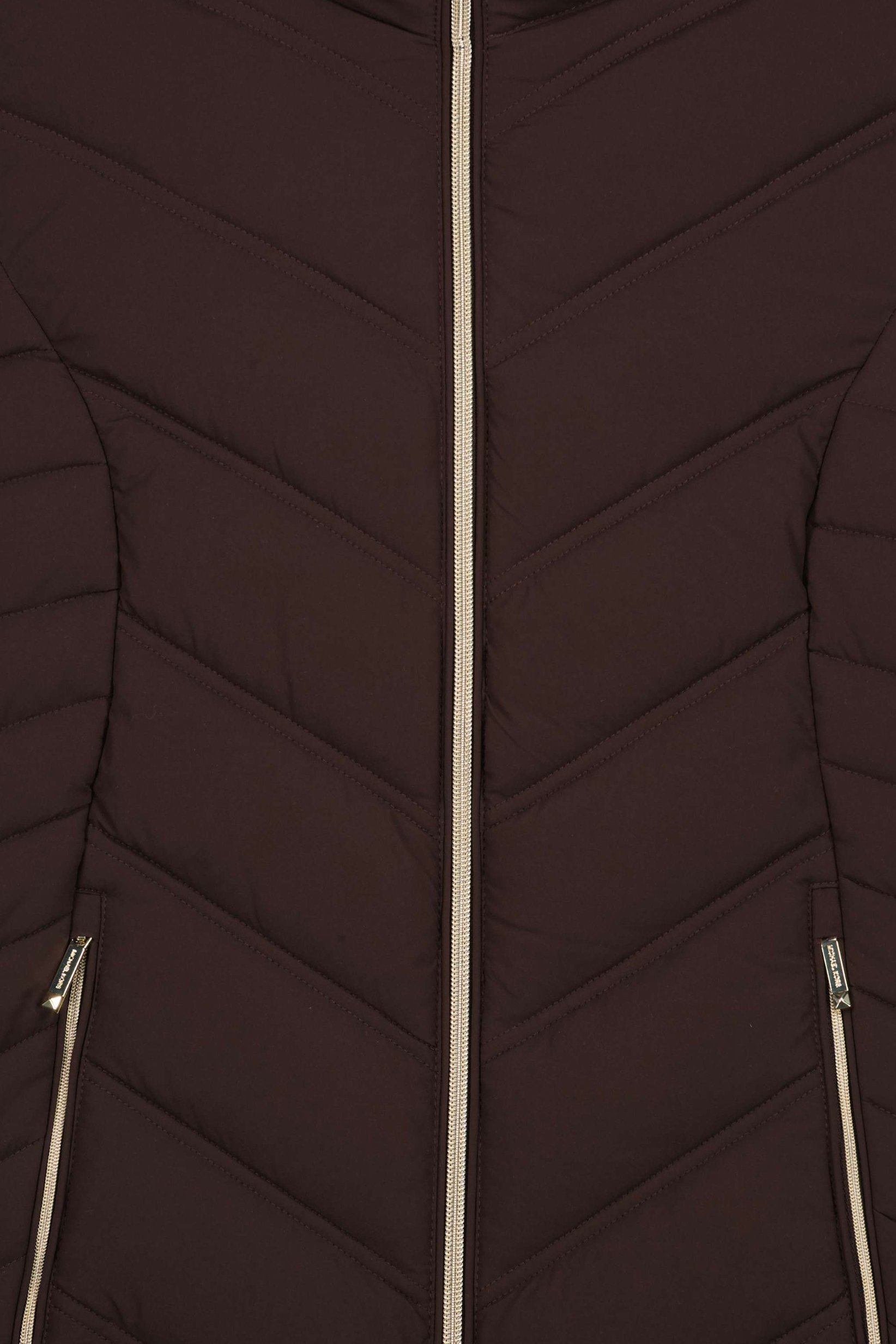 Women Quilted Puffer Jacket, Dark Brown