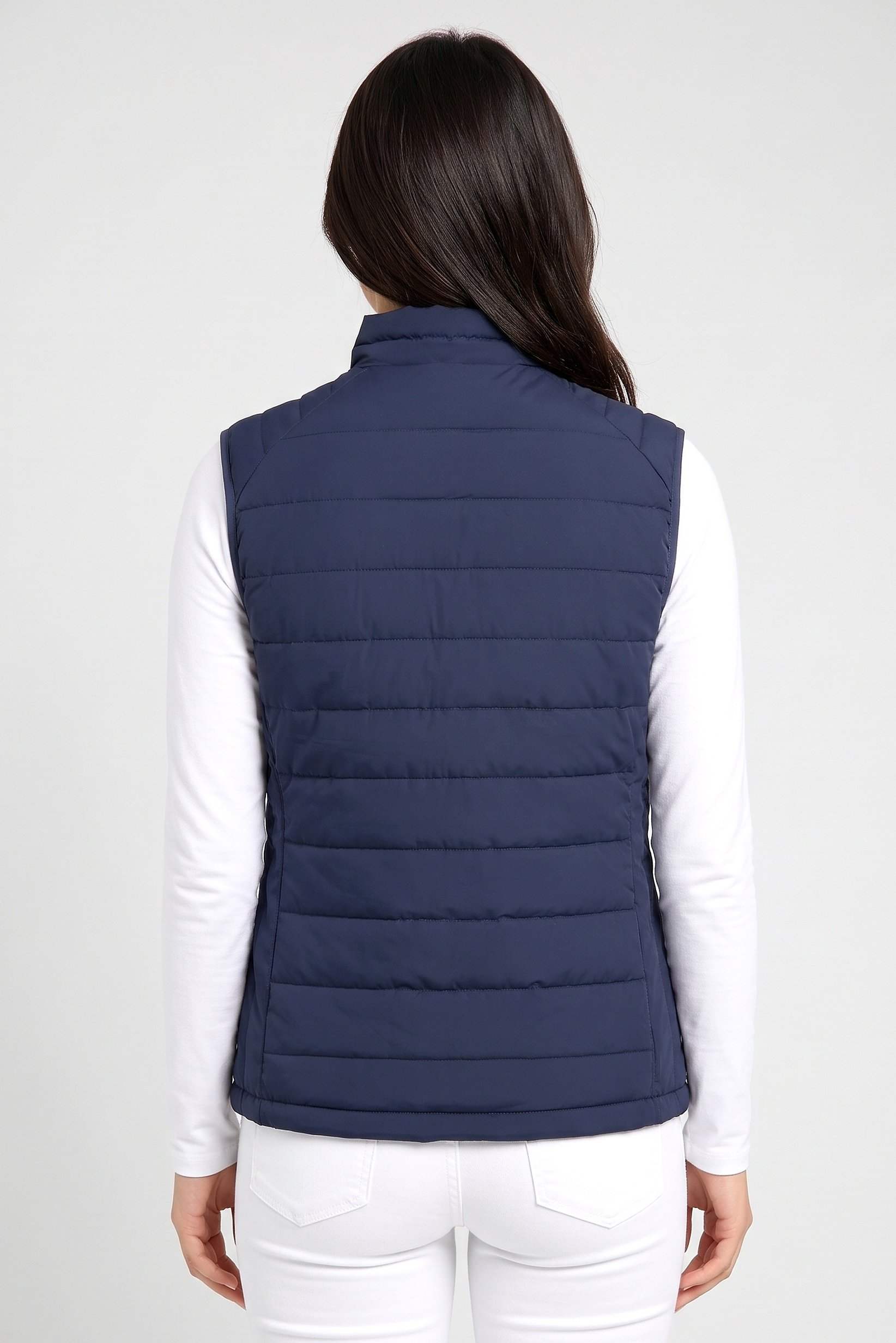 Women Quilted Puffer Vest Jacket, Navy