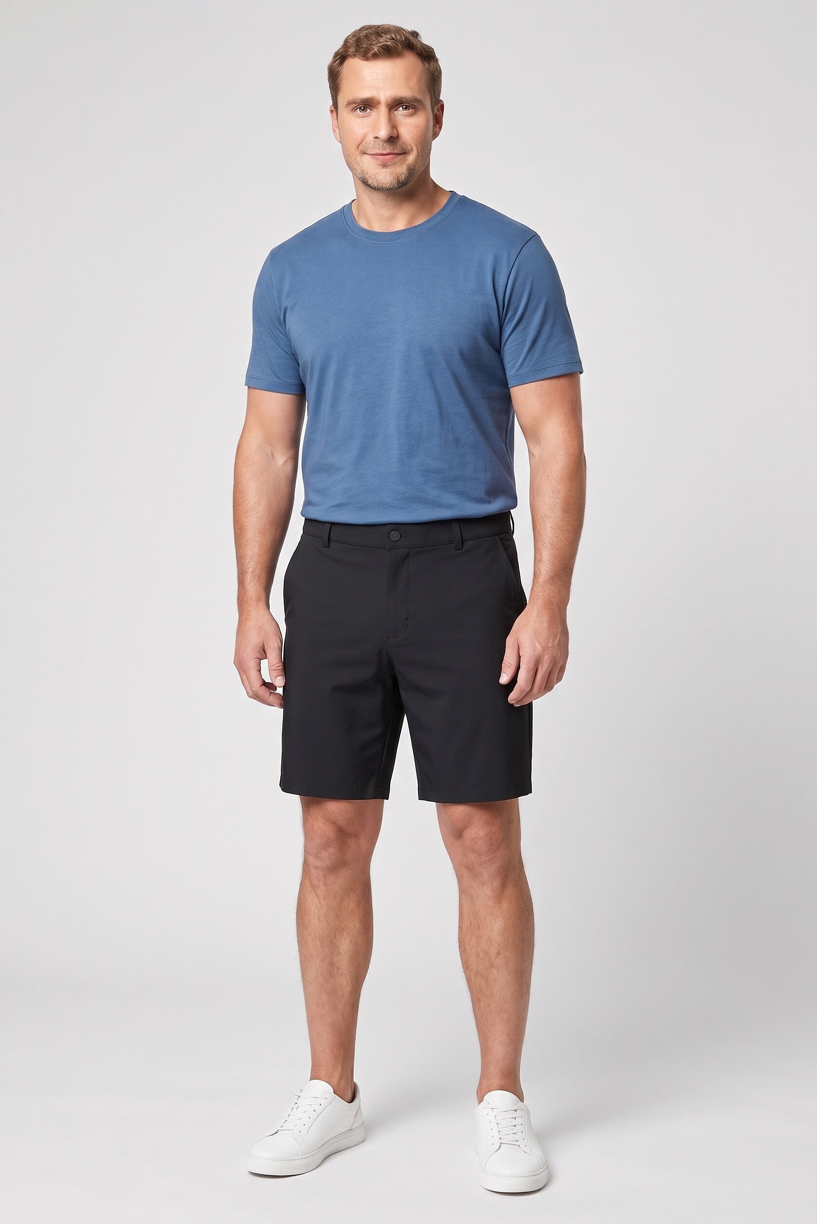 Men Standard Fit 7 Inseam Golf Shorts, Black