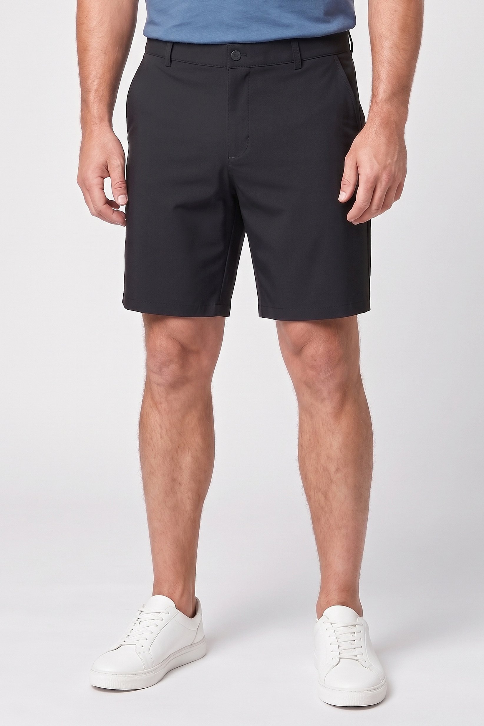 Men Standard Fit 7 Inseam Golf Shorts, Black
