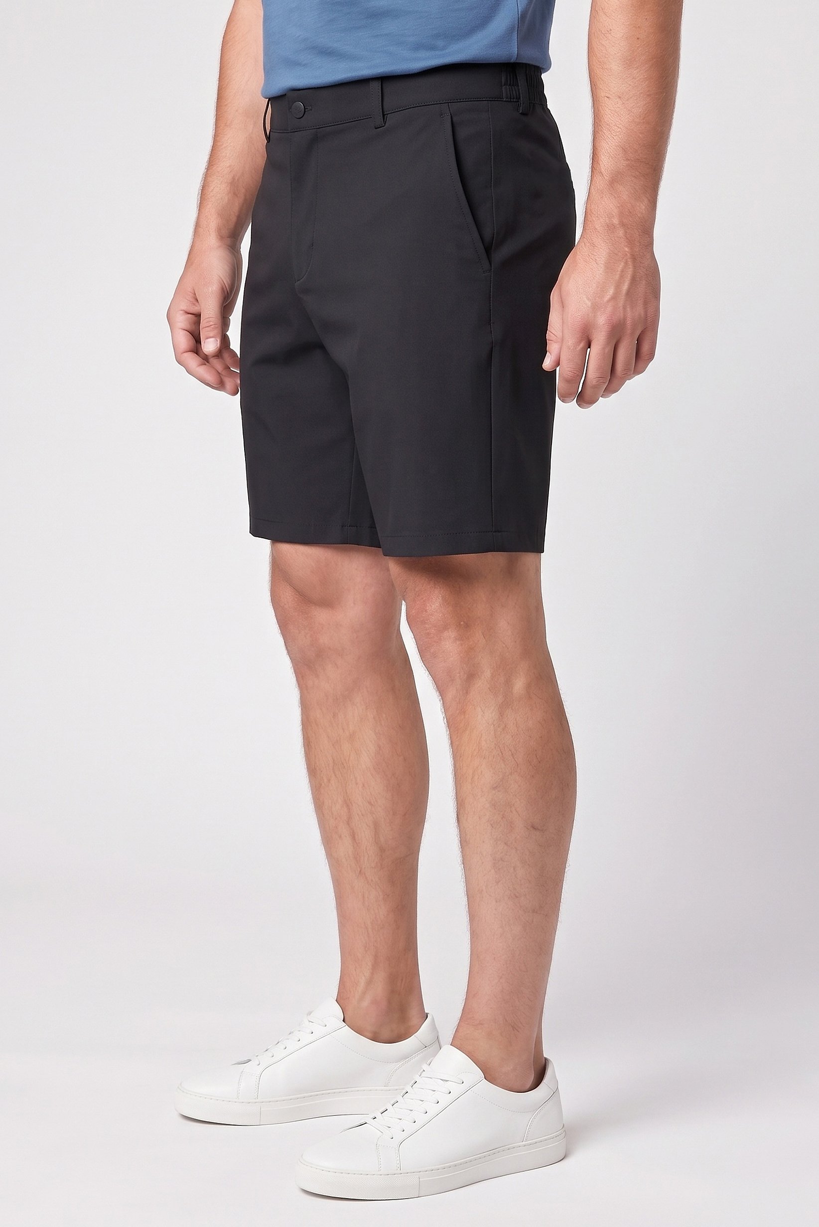 Men Standard Fit 7 Inseam Golf Shorts, Black