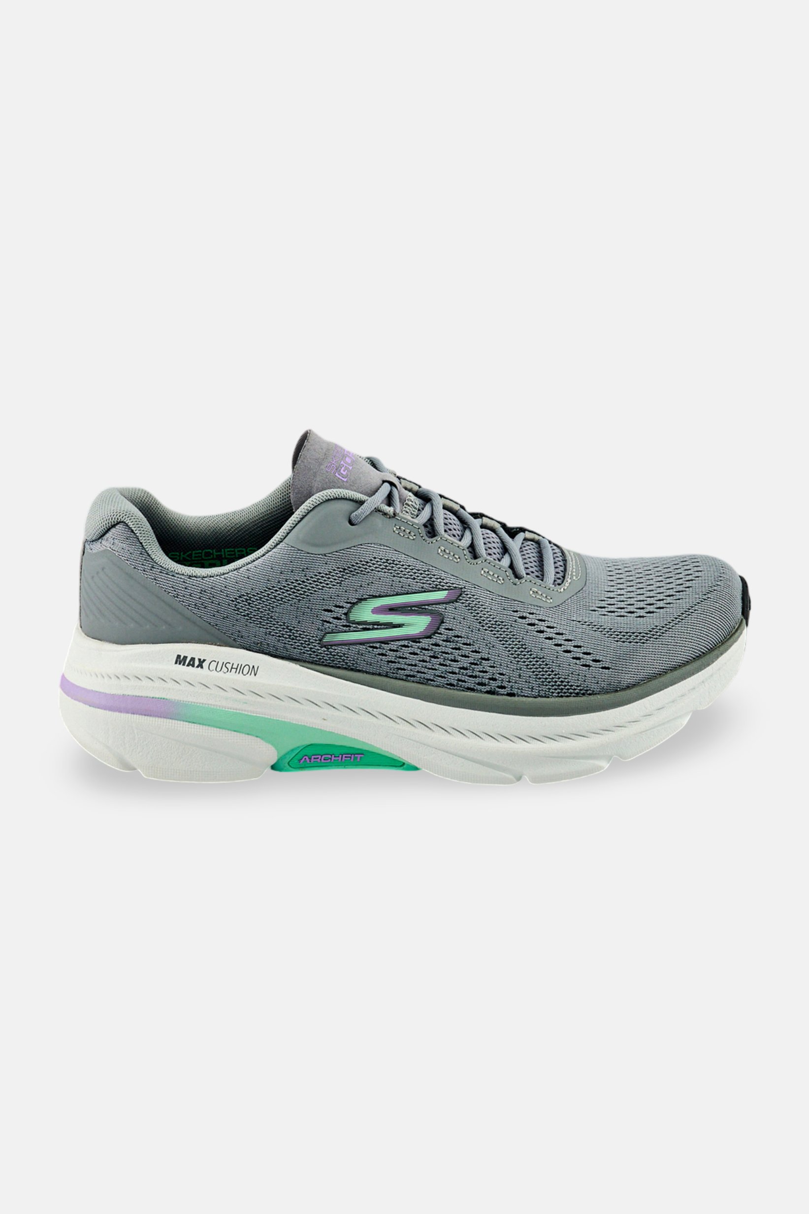 Women Max Cushioning Arch Lace Up Running Shoes, Grey