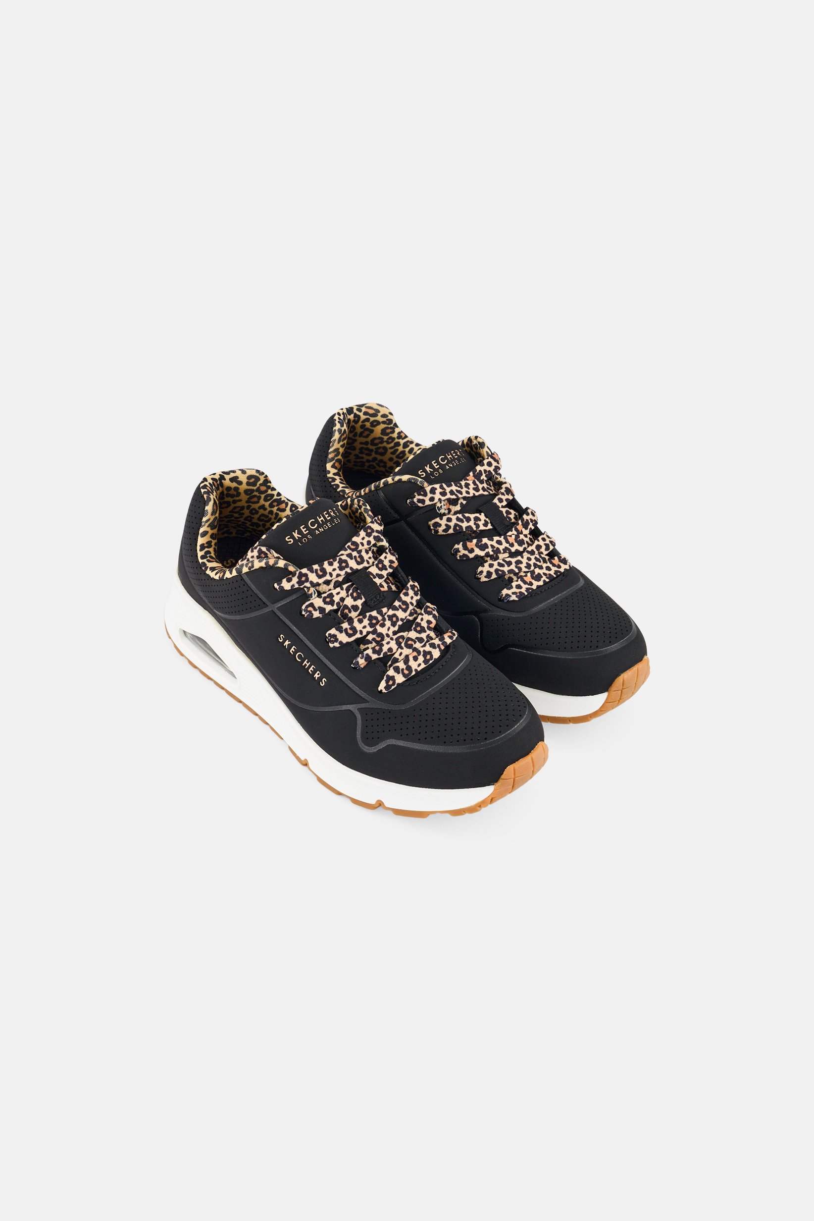 Kids Boy UNO GEN1 Leopard Chic Lace Up Outdoor Shoes, Black
