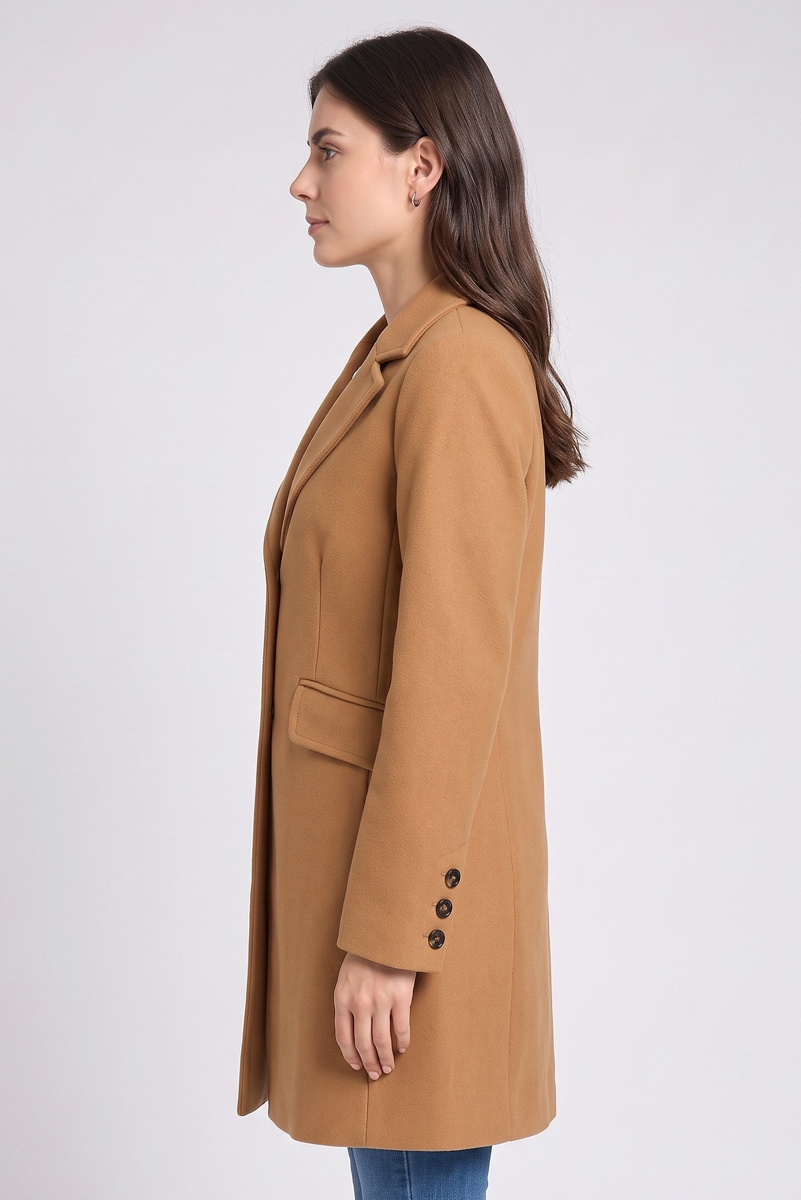 Women Textured Trench Coat, Tan
