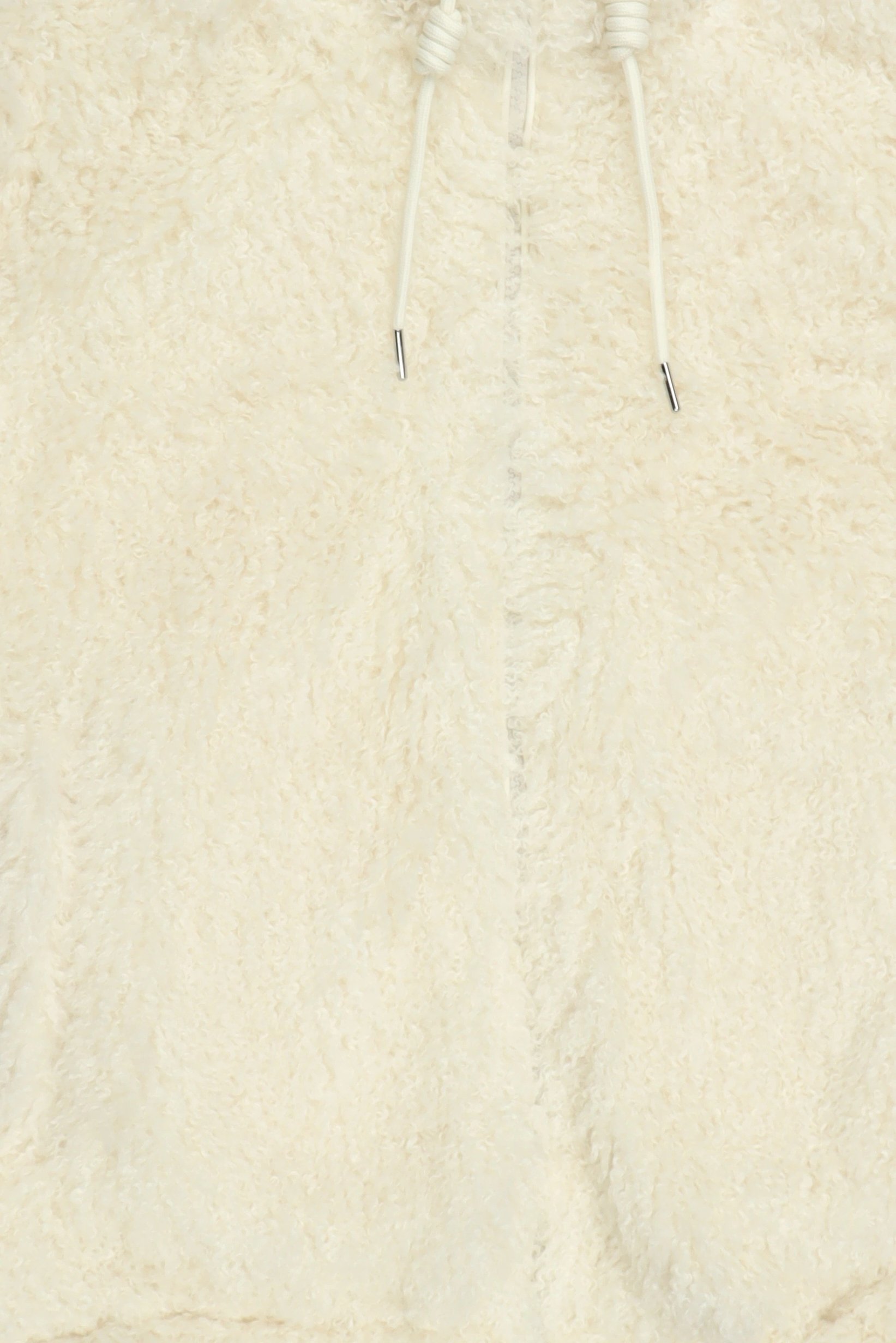 Women Textured Sherpa Jacket, Ivory