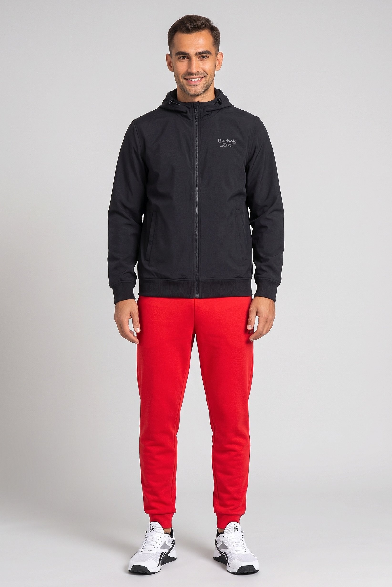 Men Sportswear Fit Long Sleeve Outdoor Jacket, Black