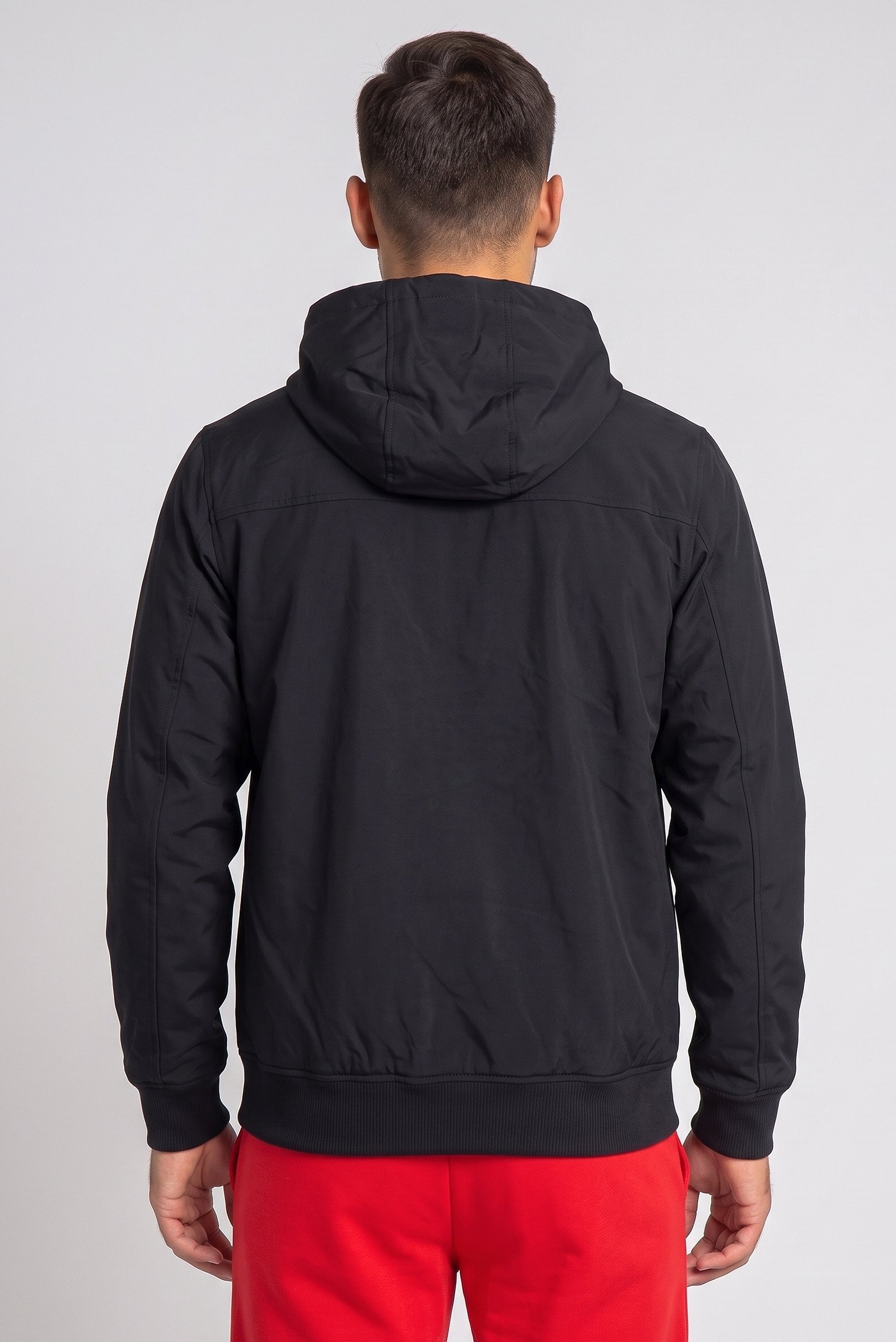 Men Sportswear Fit Long Sleeve Outdoor Jacket, Black