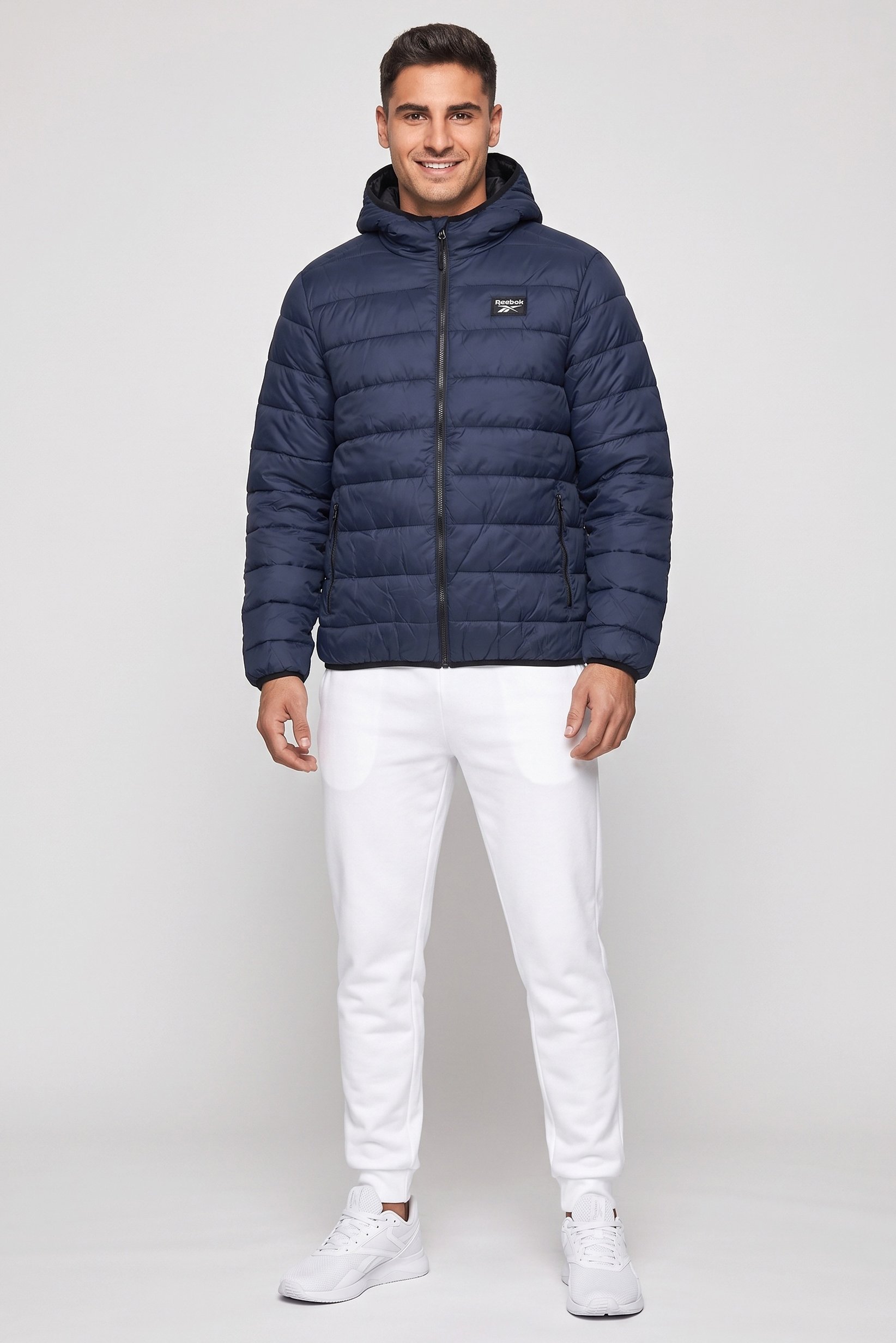Men Sportswear Fit Long Sleeve Outdoor Jacket, Navy