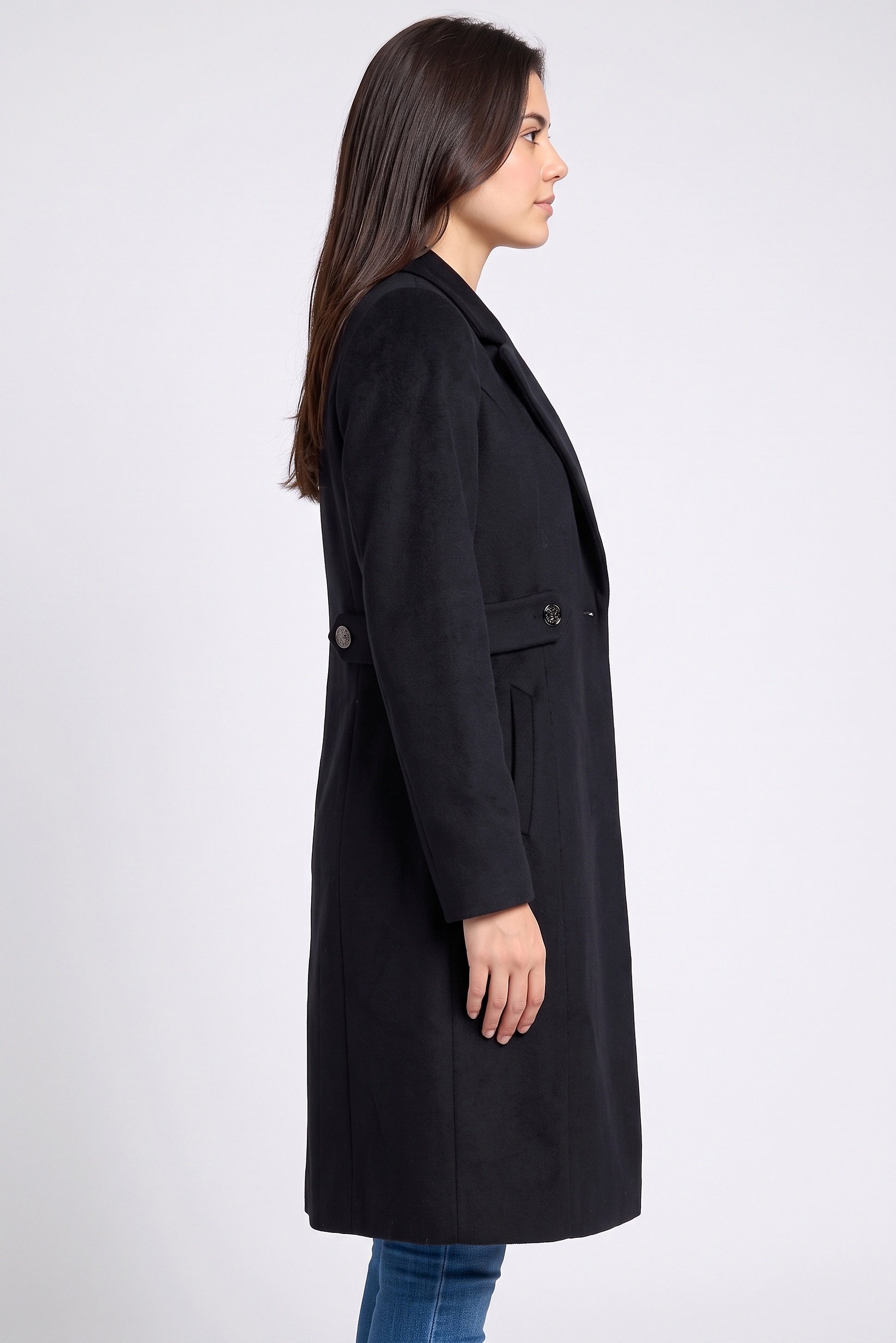 Women Textured Trench Coat, Deep Navy