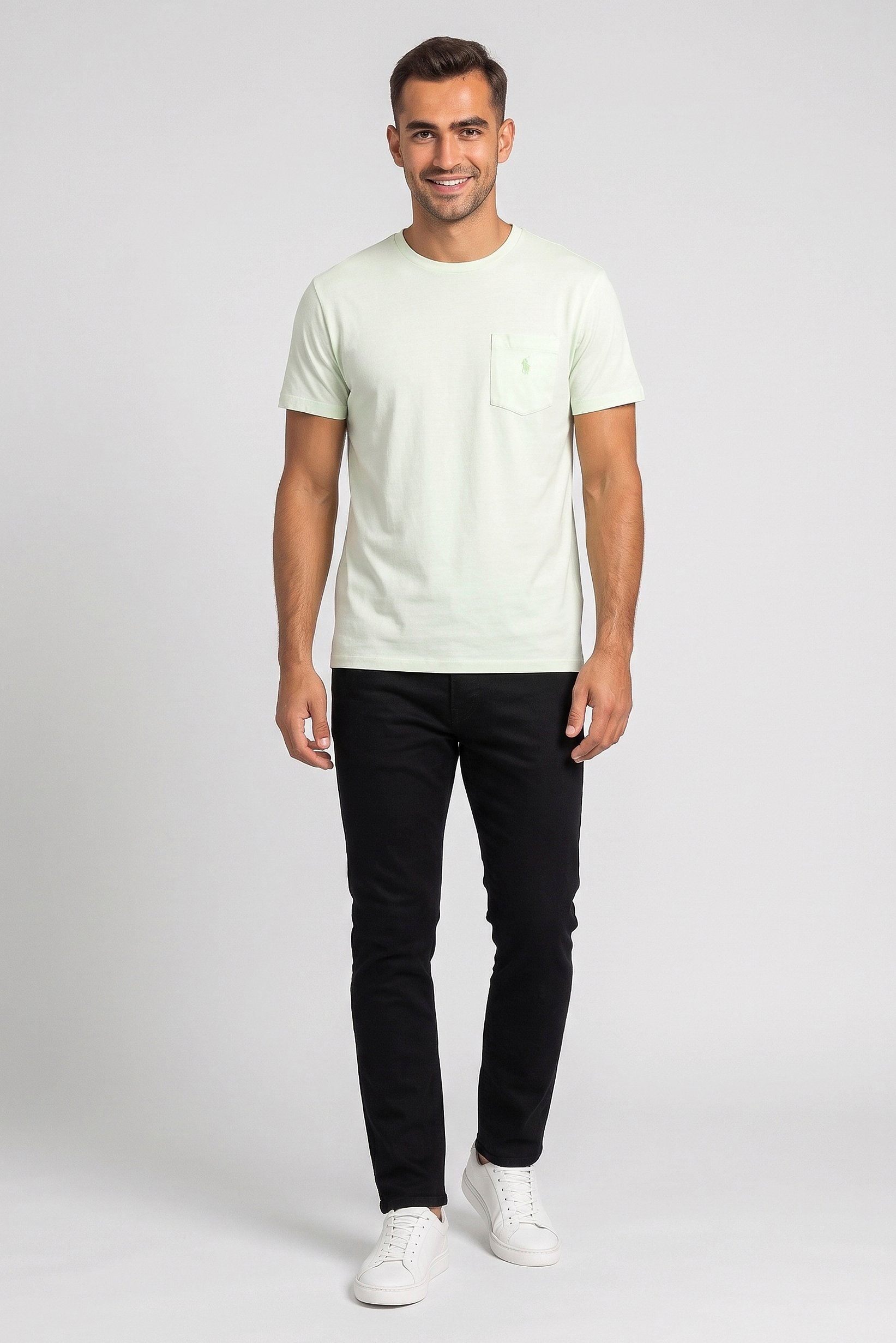 Polo Ralph Lauren Men Crew Neck Short Sleeve Embroidered Logo T-Shirt, Light Green