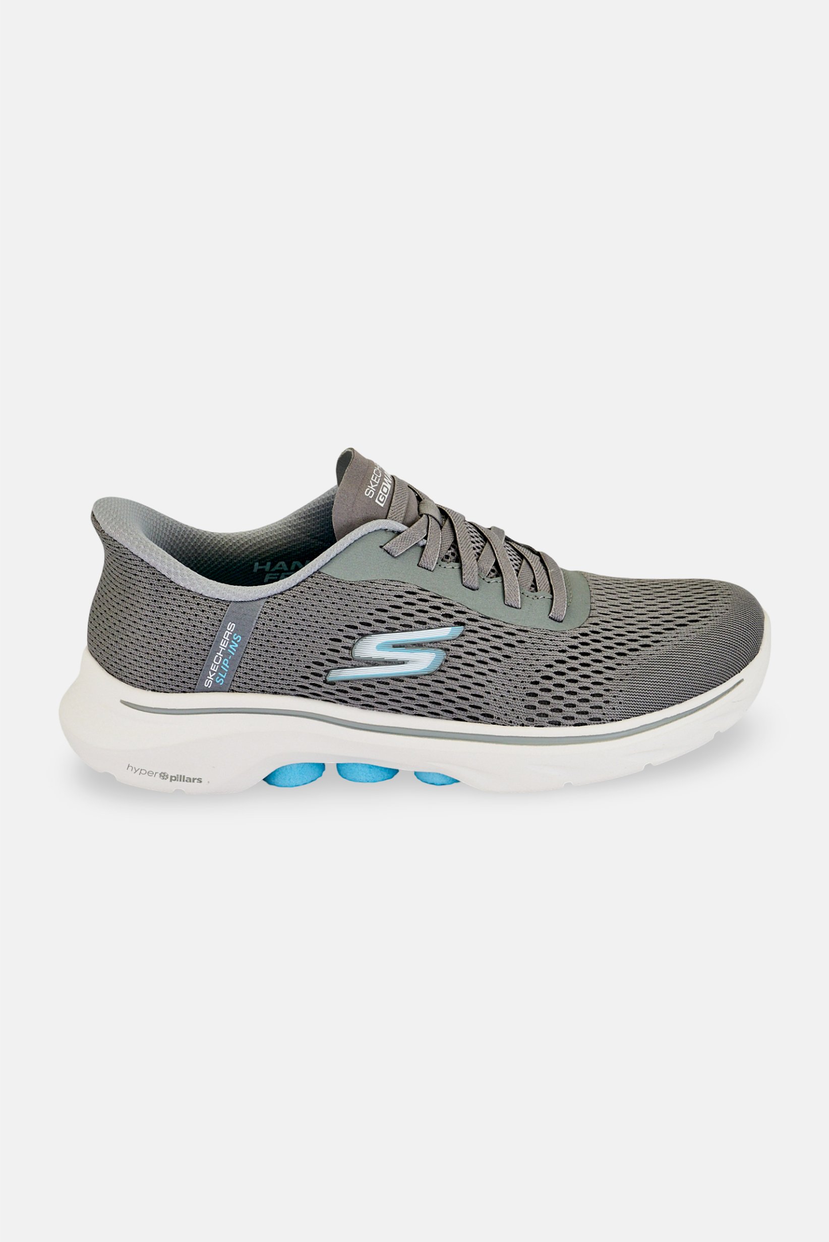 Women GO WALK 7 Lace Up Walking Shoes, Grey