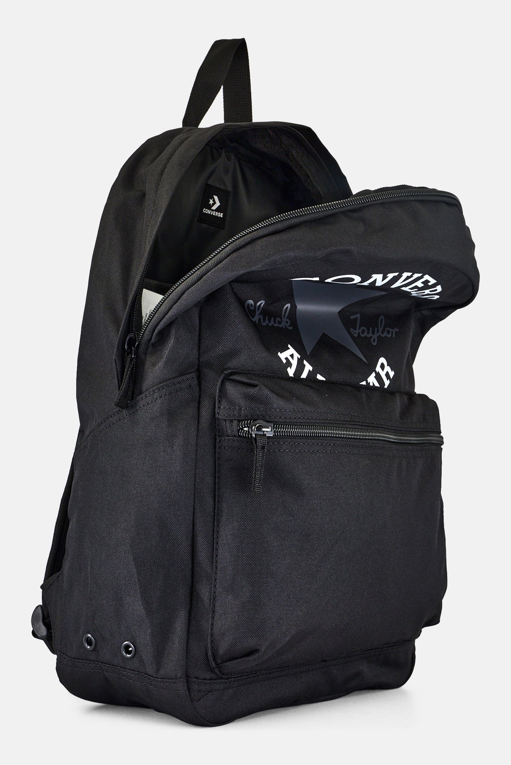 Men Brand Logo Backpack, Black