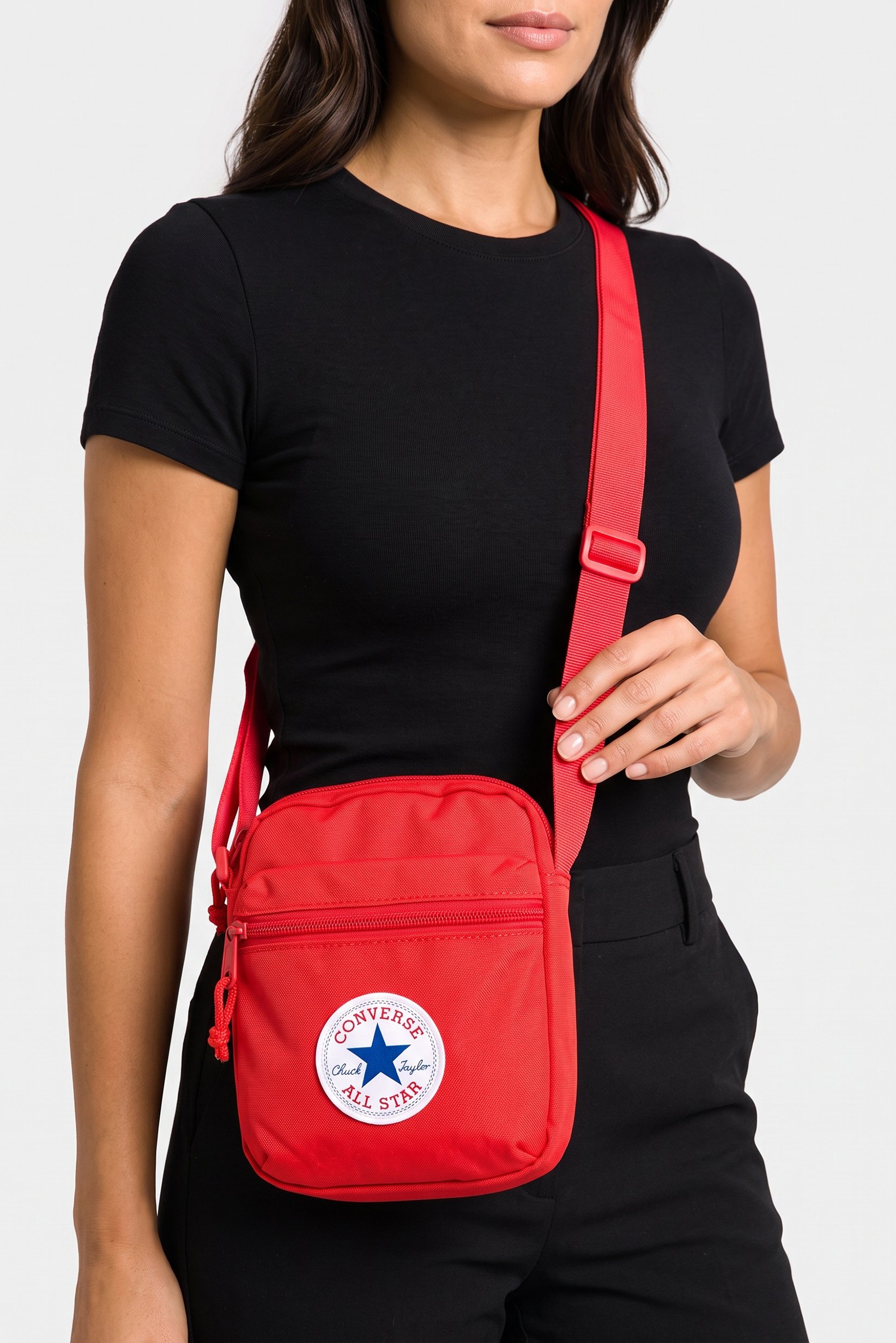 Women Brand Logo Cross Body Bag,  Red