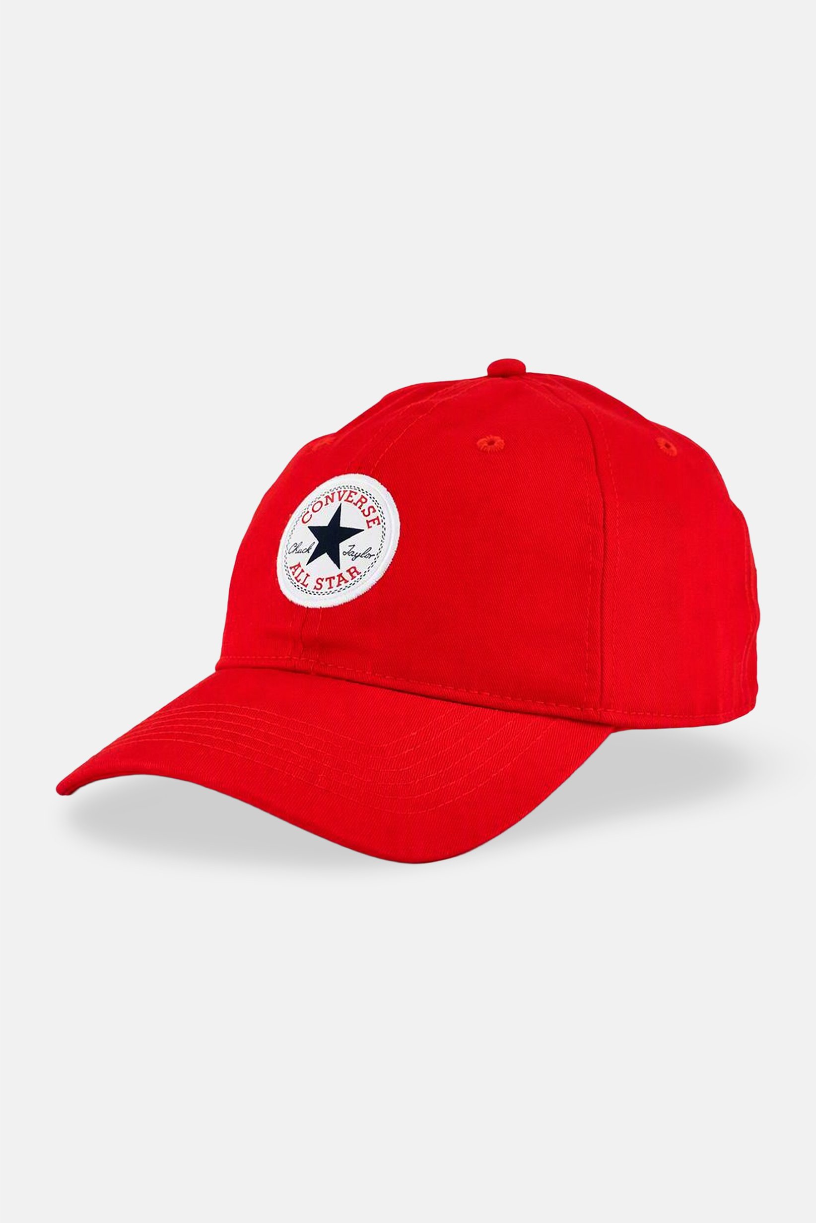 Men Brand Logo Adjustable Buckle Closure Cap, Red