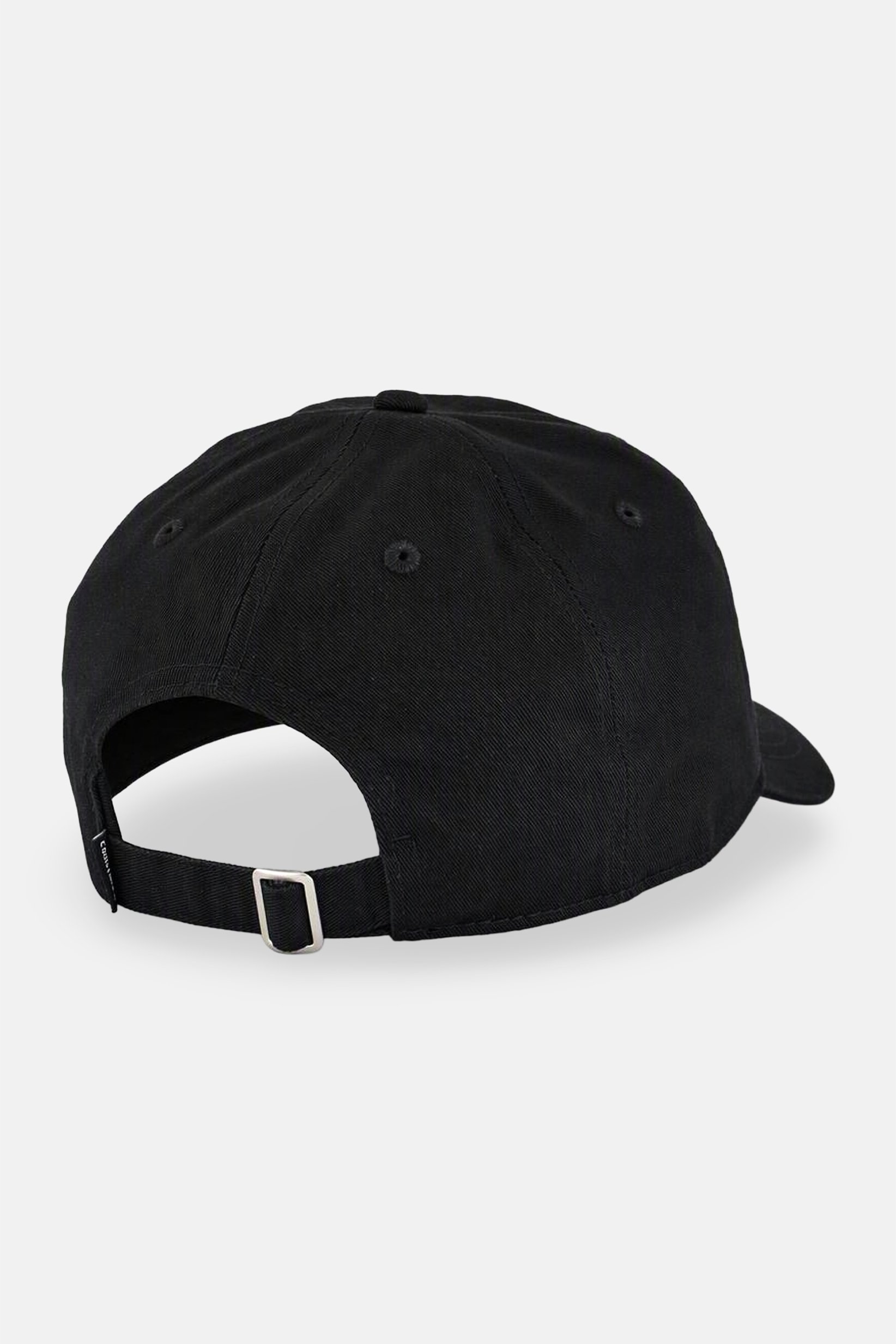 Men Brand Logo Adjustable Buckle Closure Cap, Black