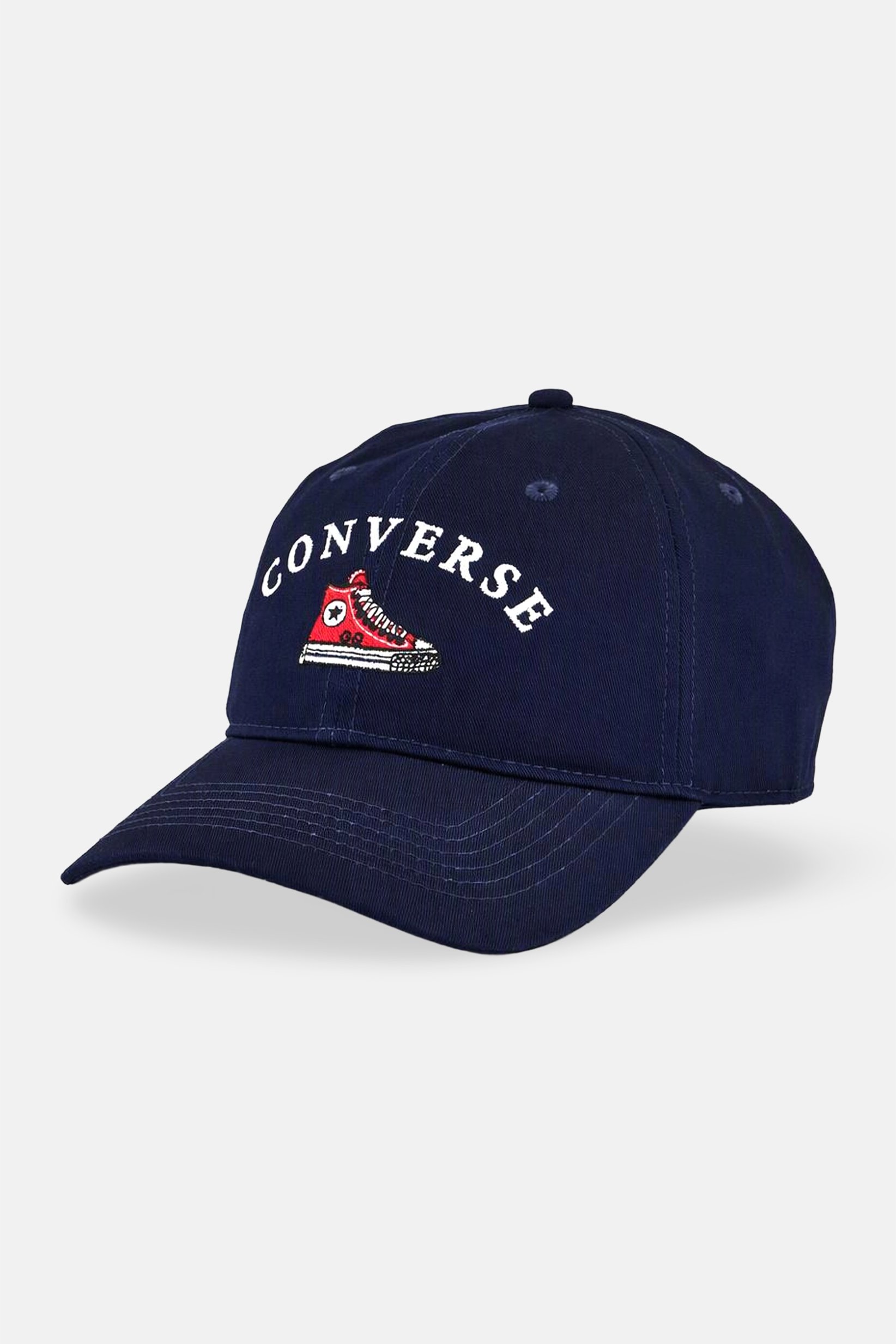Men Embroidered Logo Adjustable Buckle Closure Cap, Navy