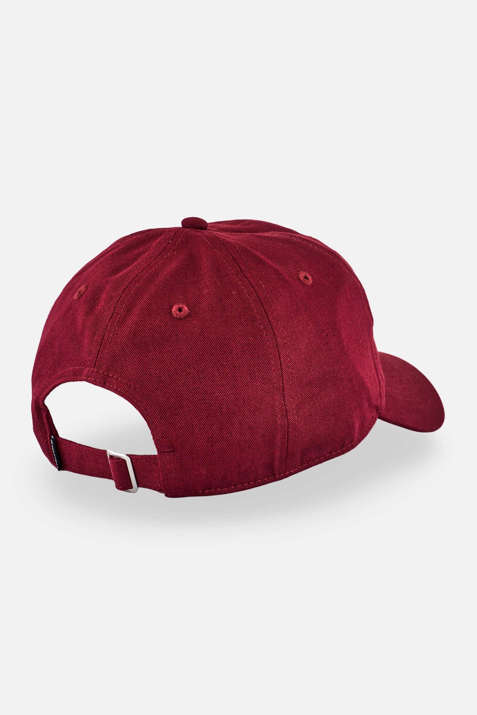 Men Brand Logo Adjustable Buckle Closure Cap, Maroon
