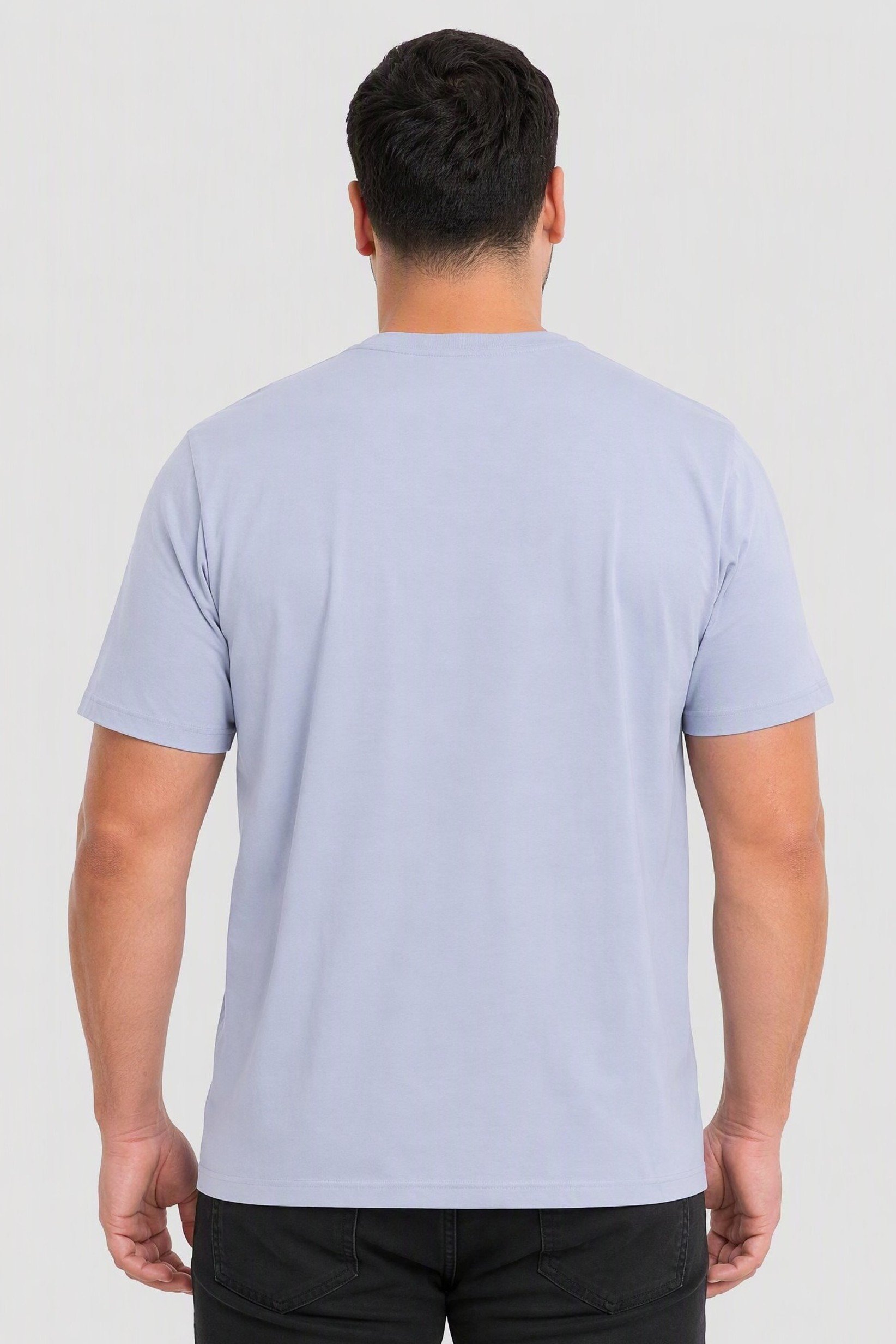 Calvin Klein Jeans Men Crew Neck Short Sleeve Brand Logo T-Shirt, Light Blue