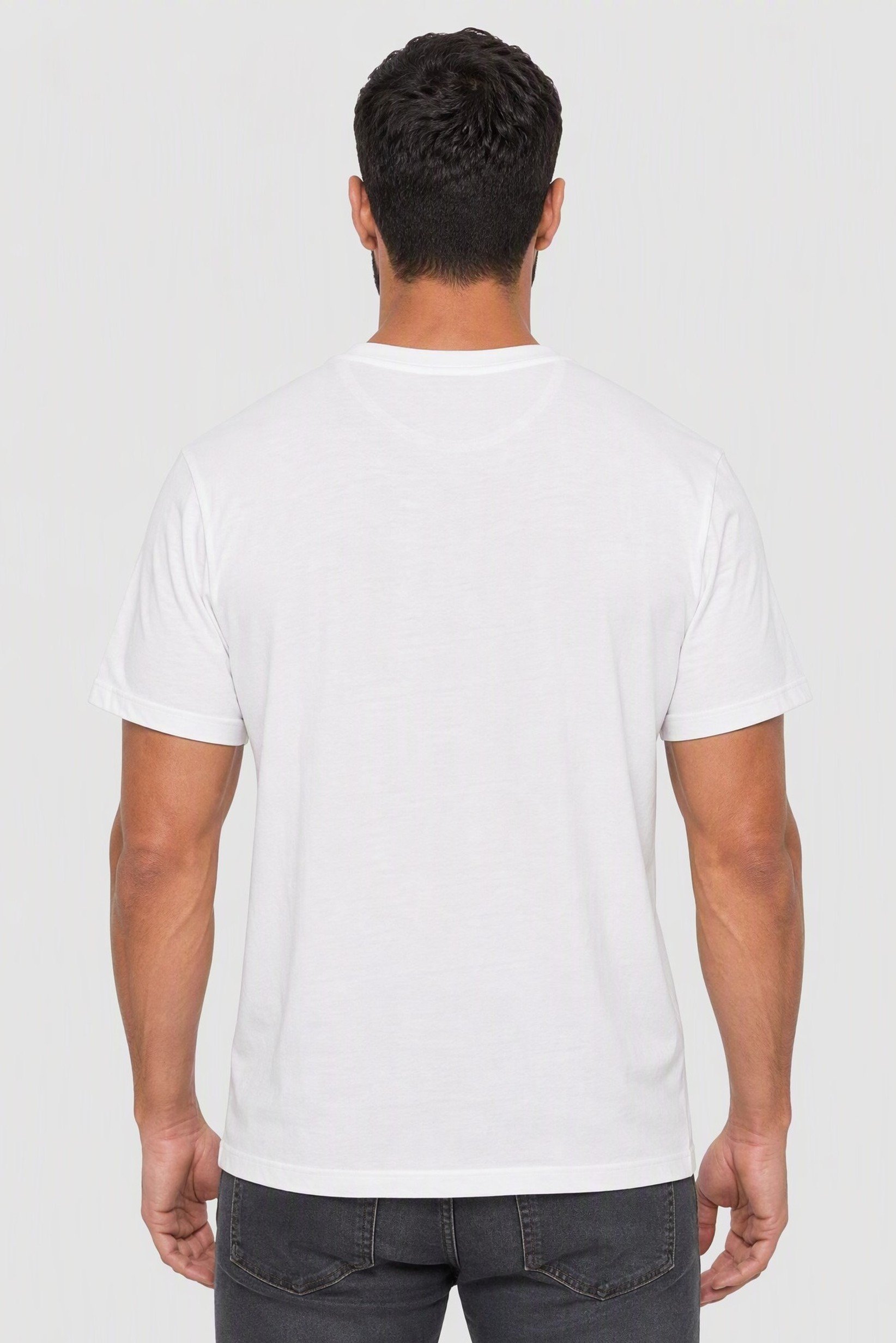 Calvin Klein Jeans Men Crew Neck Short Sleeve Brand Logo T-Shirt, White