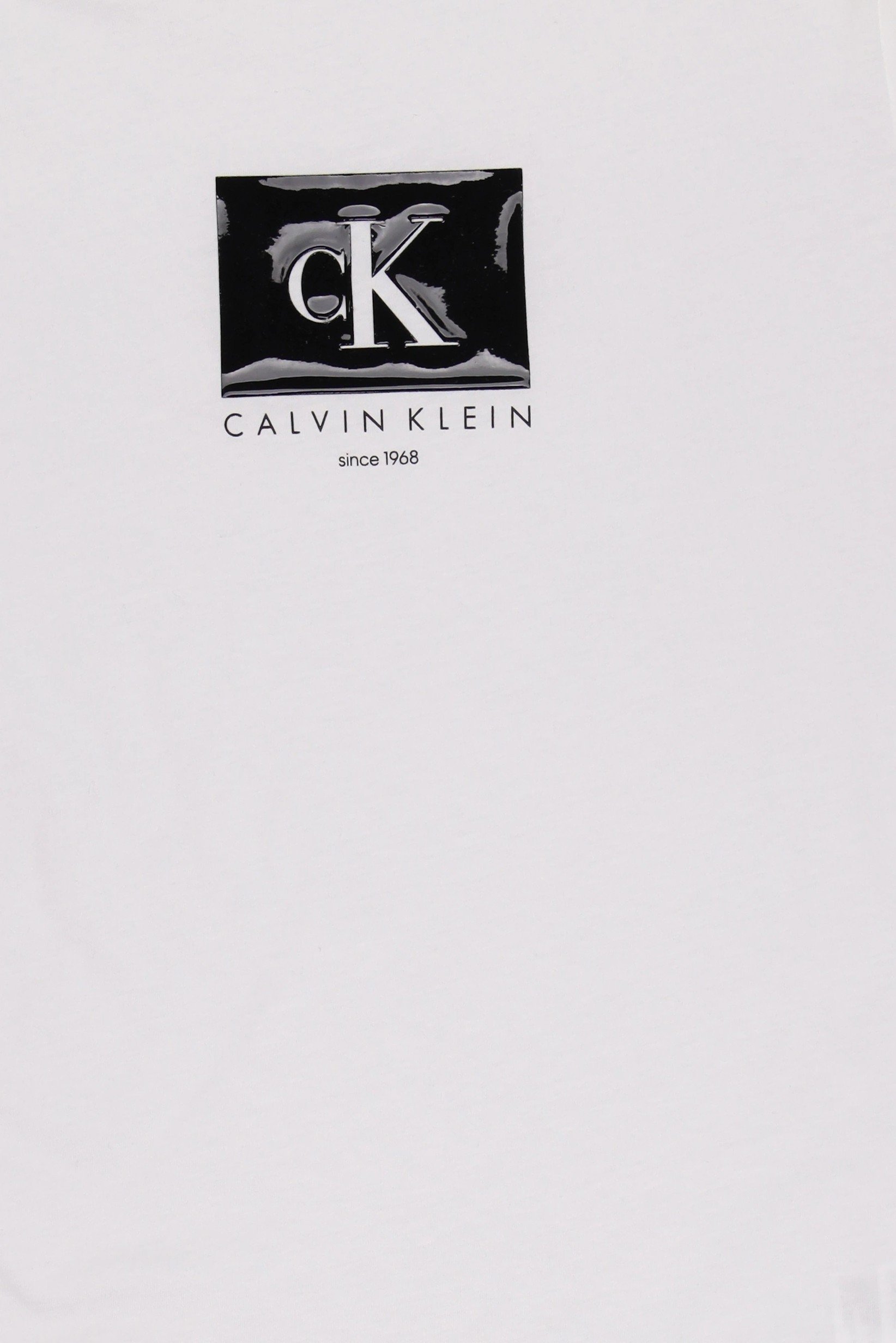 Calvin Klein Jeans Men Crew Neck Short Sleeve Brand Logo T-Shirt, White