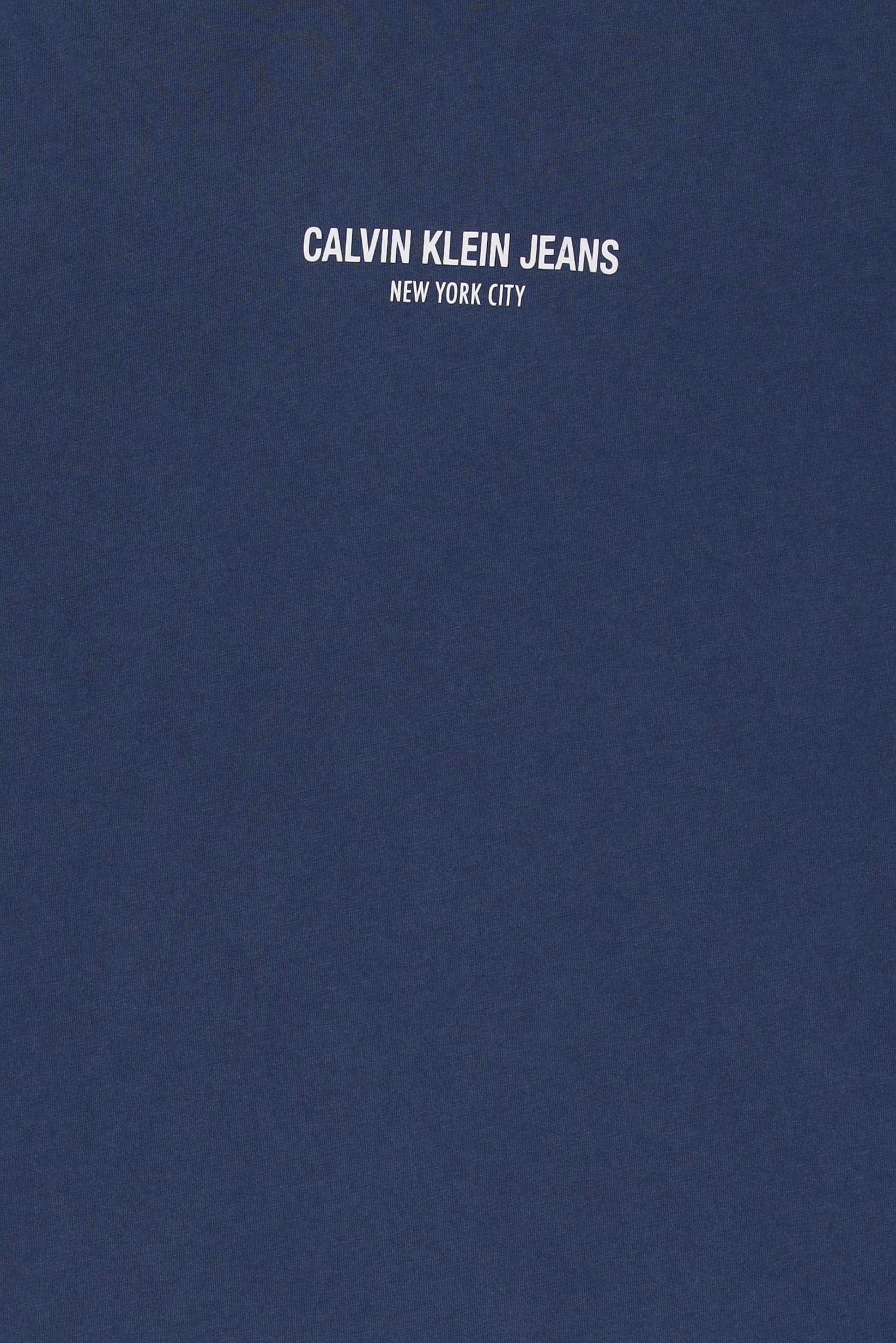 Calvin Klein Jeans Men Crew Neck Short Sleeve Brand Logo T-Shirt, Slate Blue