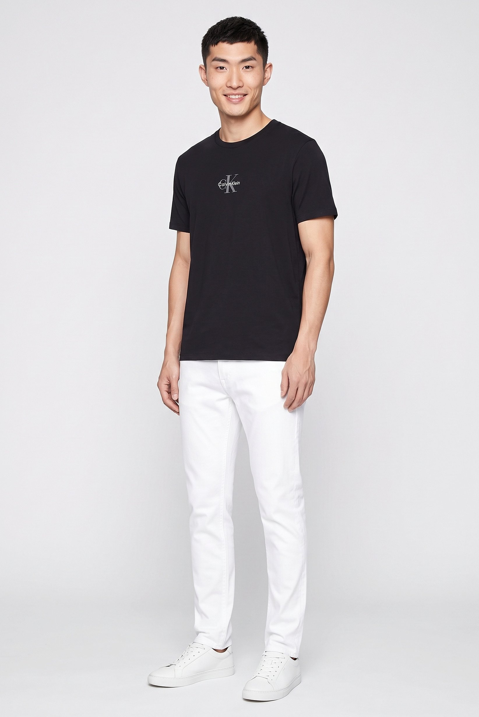 Calvin Klein Jeans Men Crew Neck Short Sleeve Brand Logo T-Shirt, Black