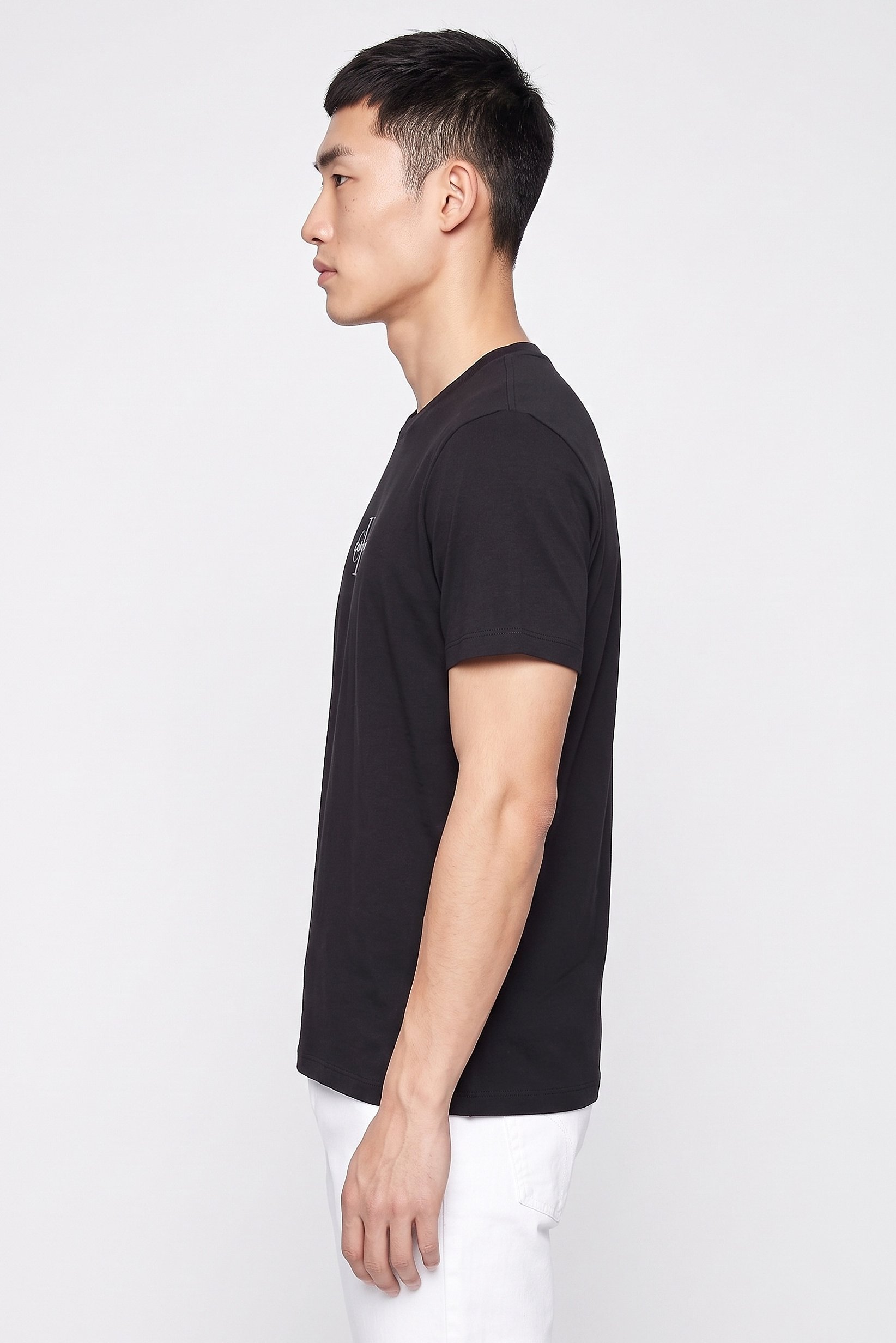 Calvin Klein Jeans Men Crew Neck Short Sleeve Brand Logo T-Shirt, Black
