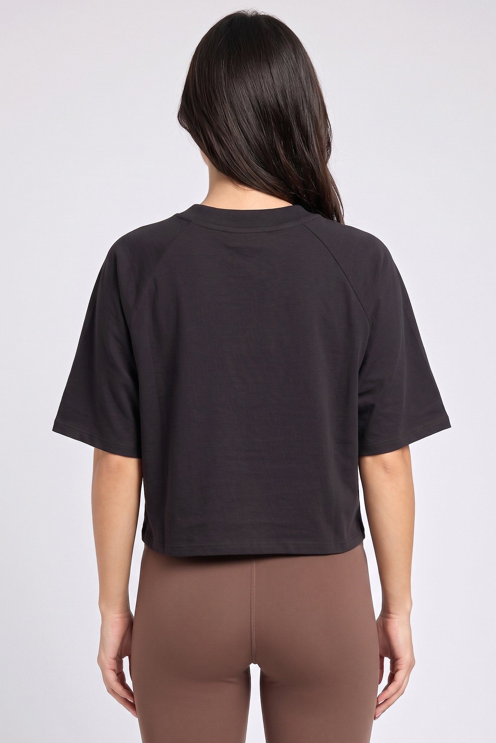 Women Sportswear Fit Short Sleeve Outdoor T-Shirt, Faded Black