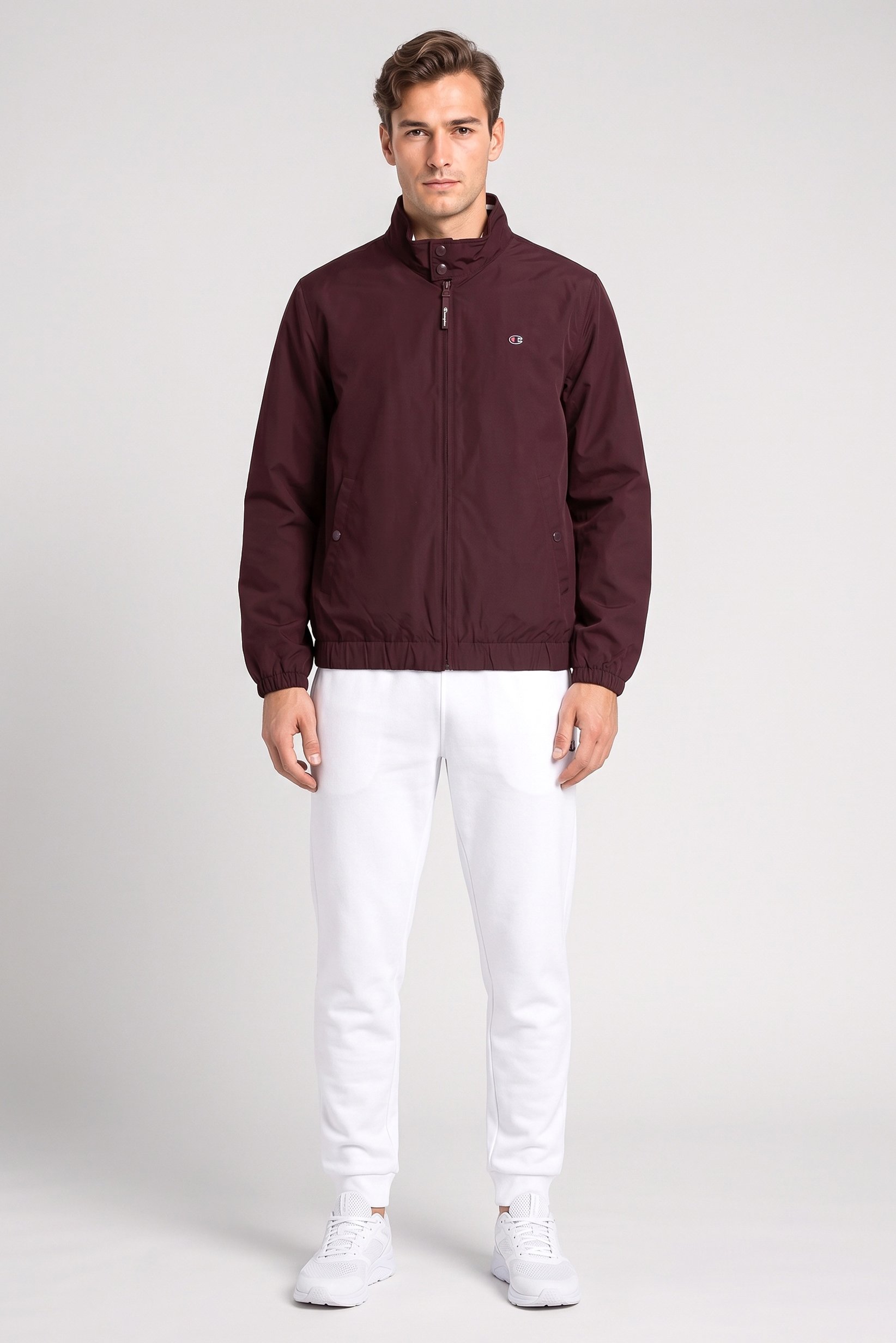 Men Sportswear Fit Outdoor Jacket, Burgundy