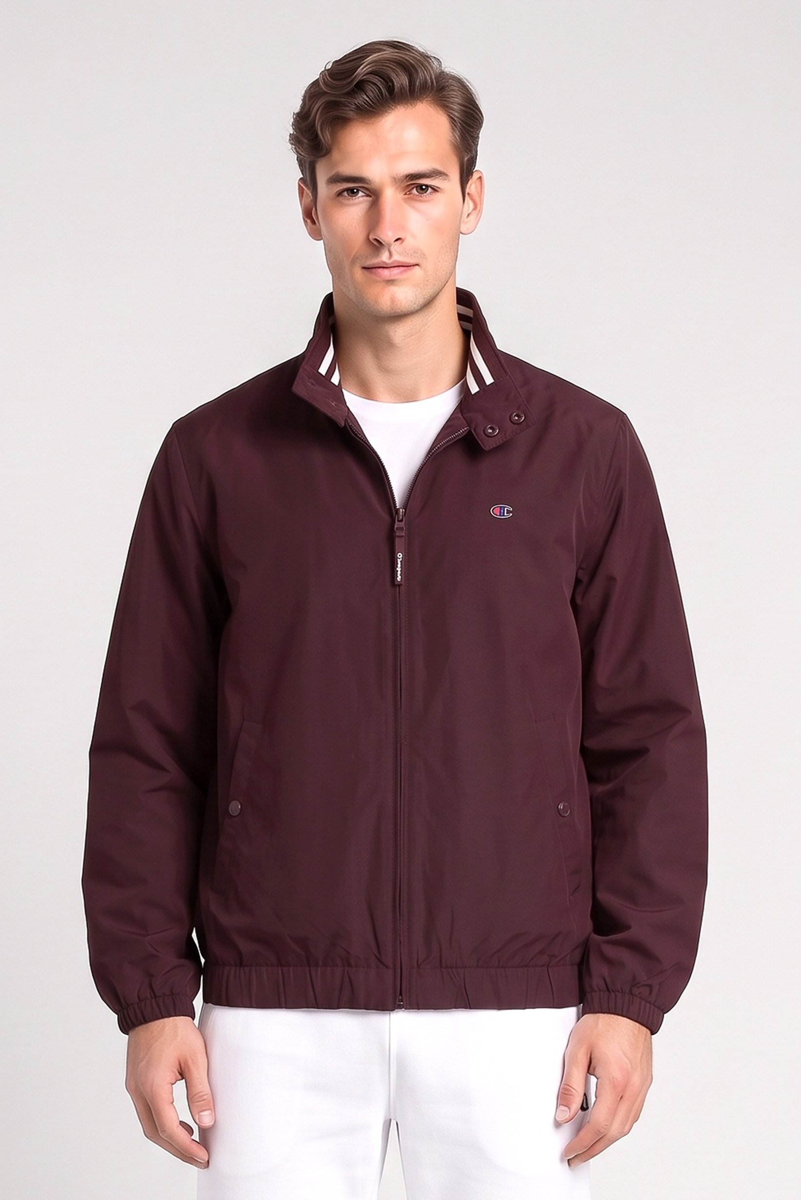 Men Sportswear Fit Outdoor Jacket, Burgundy
