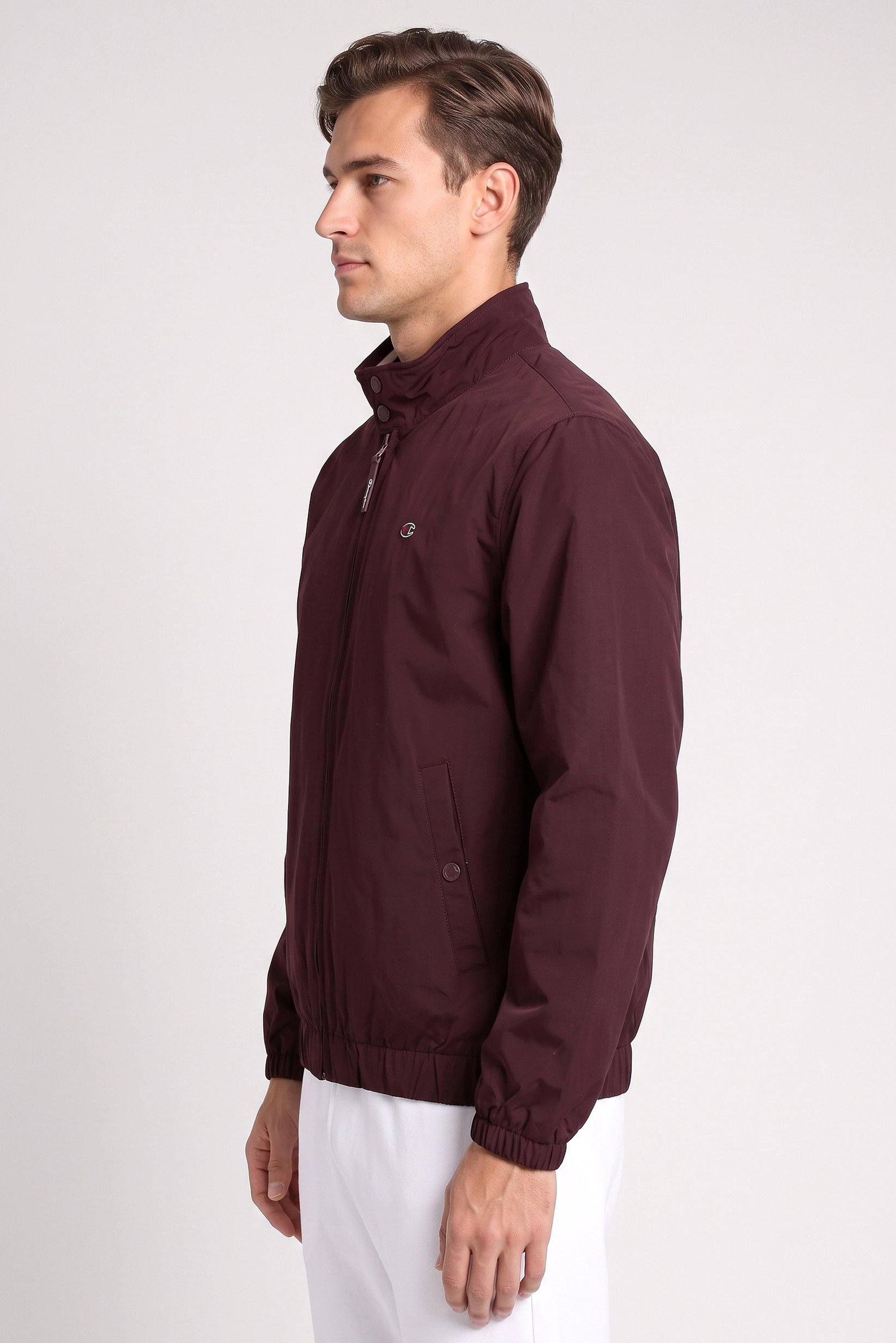 Men Sportswear Fit Outdoor Jacket, Burgundy