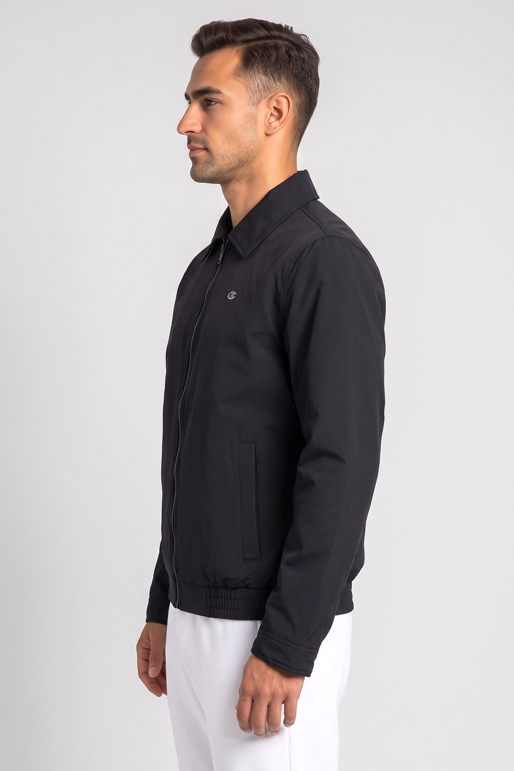 Men Sportswear Fit Outdoor Full Zip Jacket, Black