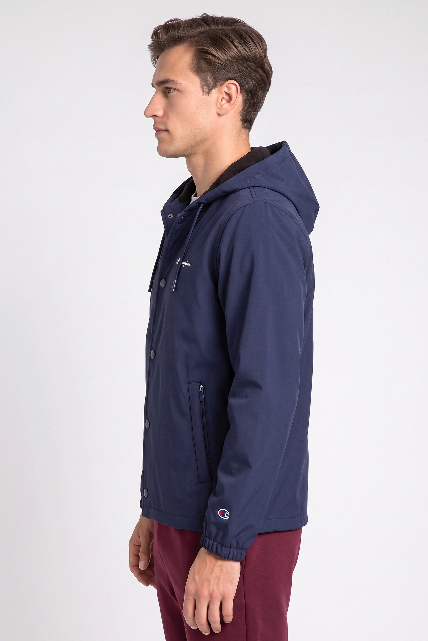Men Sportswear Fit Outdoor Soft Shell Jacket, Navy Blue