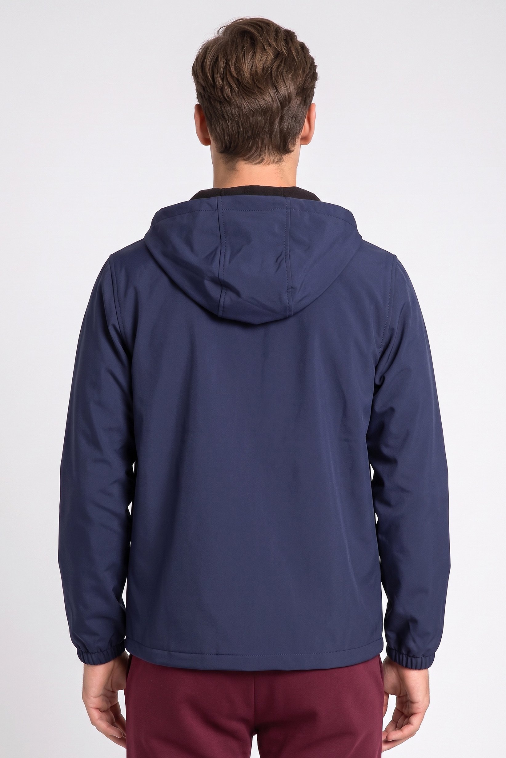 Men Sportswear Fit Outdoor Soft Shell Jacket, Navy Blue