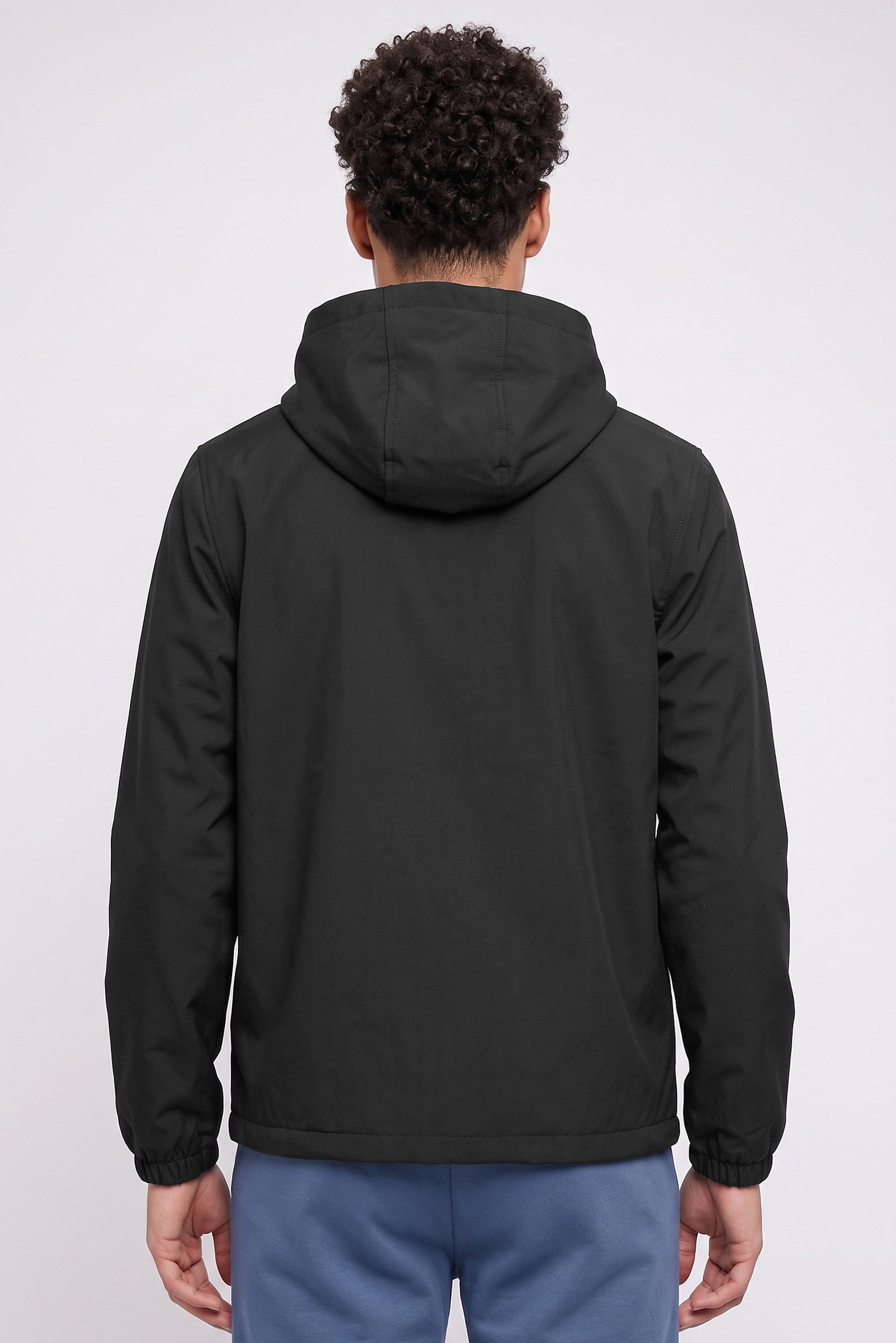 Men Sportswear Fit Outdoor Soft Shell Jacket, Black
