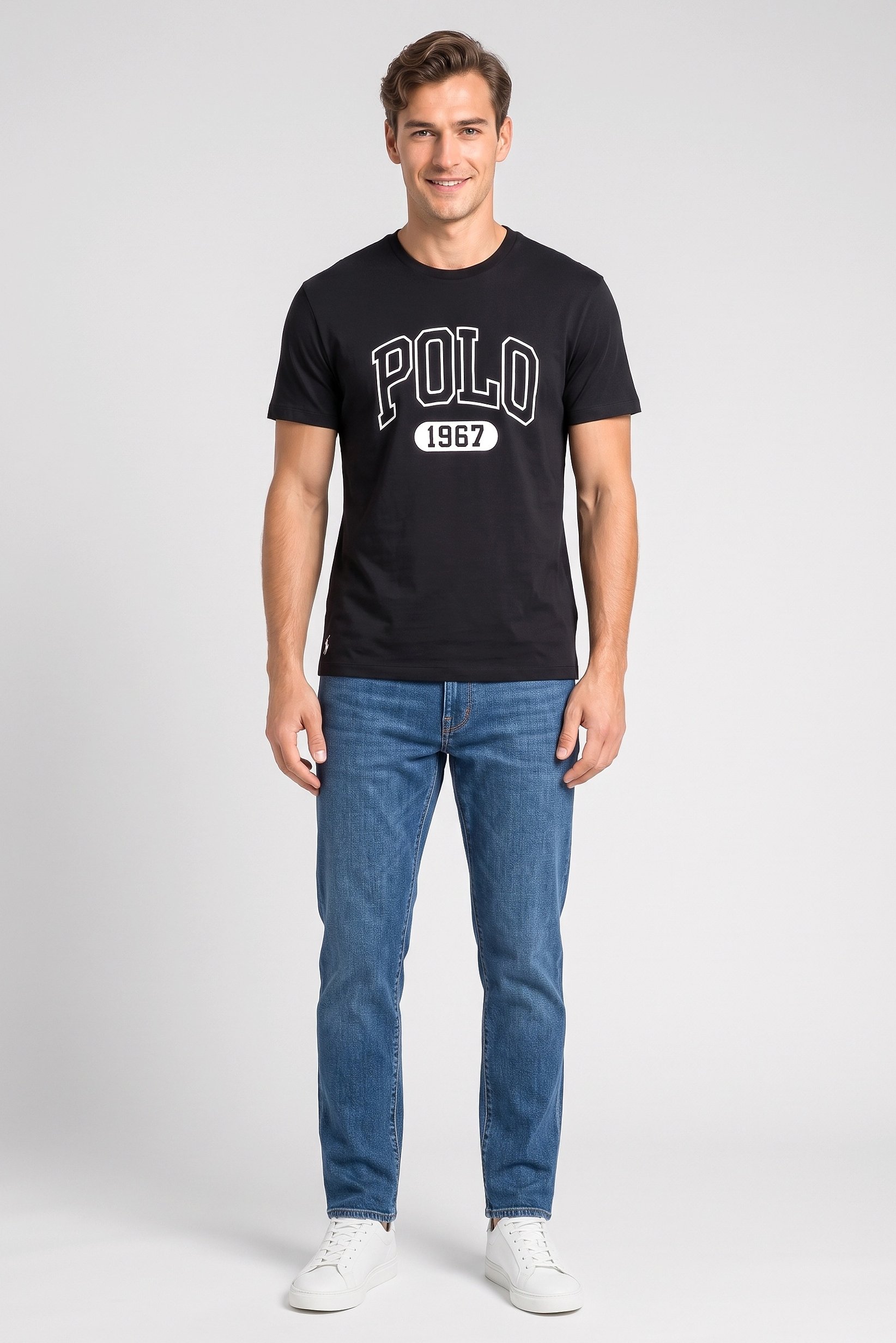 Polo Ralph Lauren Men Crew Neck Short Sleeve Brand Logo T-Shirt, Black