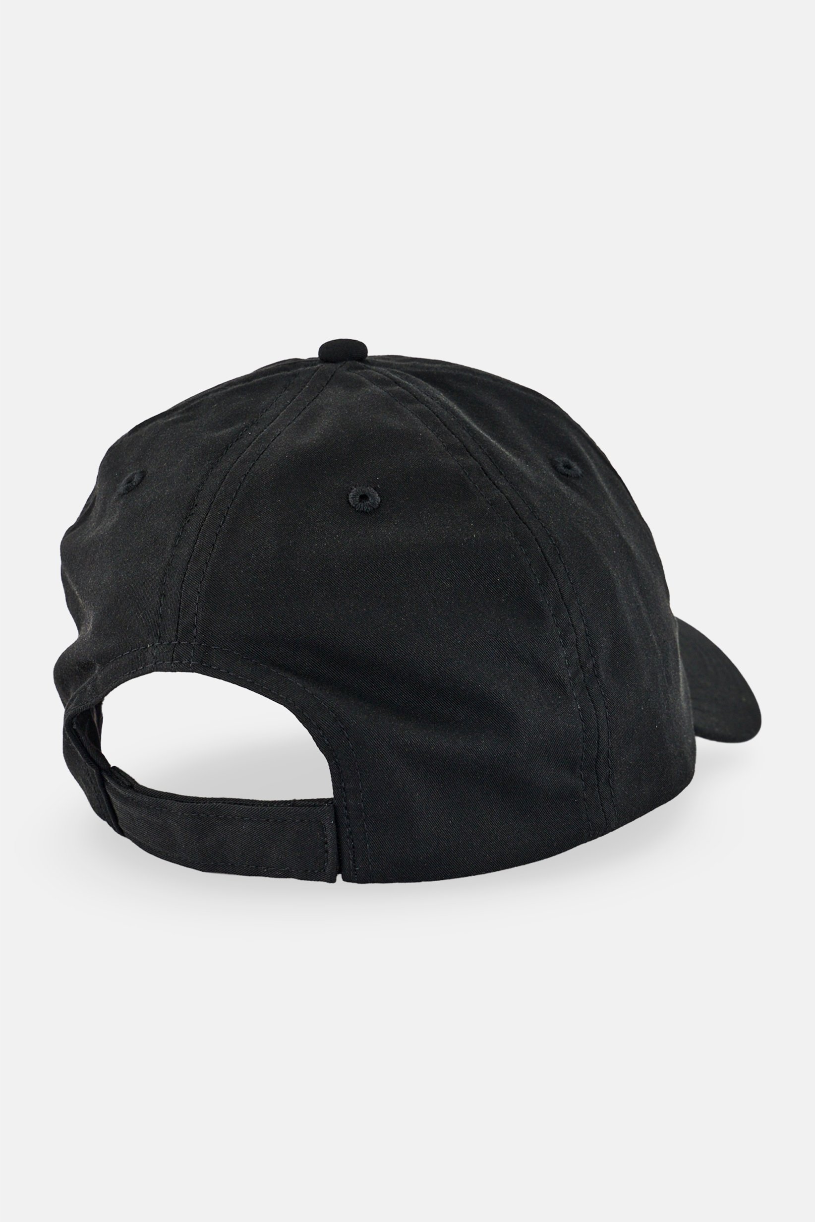 Men Embroidered Logo Velcro Closure Cap, Black